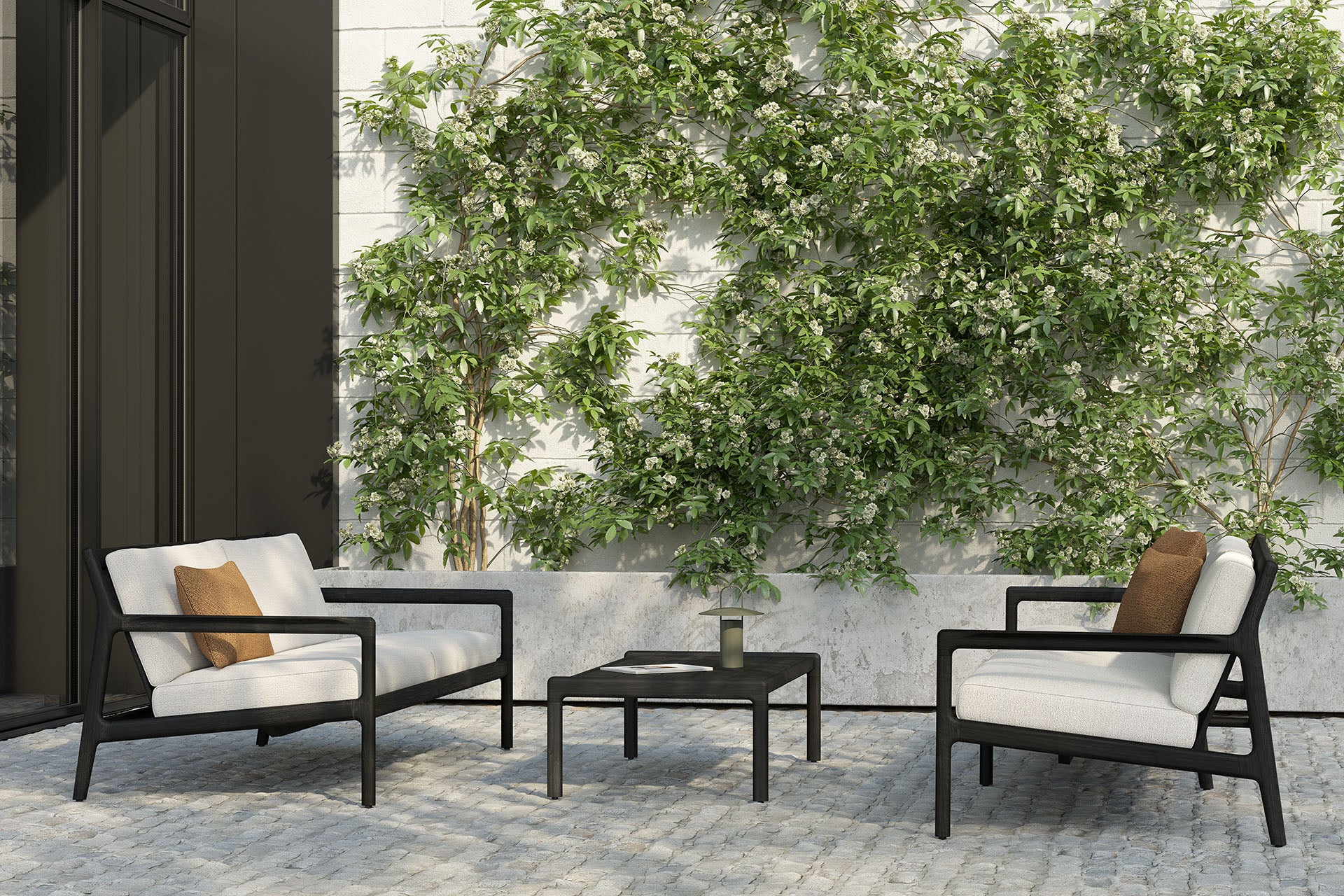 Jack Garten-Couchtisch - lackiertes Teak - schwarz - rechteckig - 150 x 65 x 35 cm - Image 2