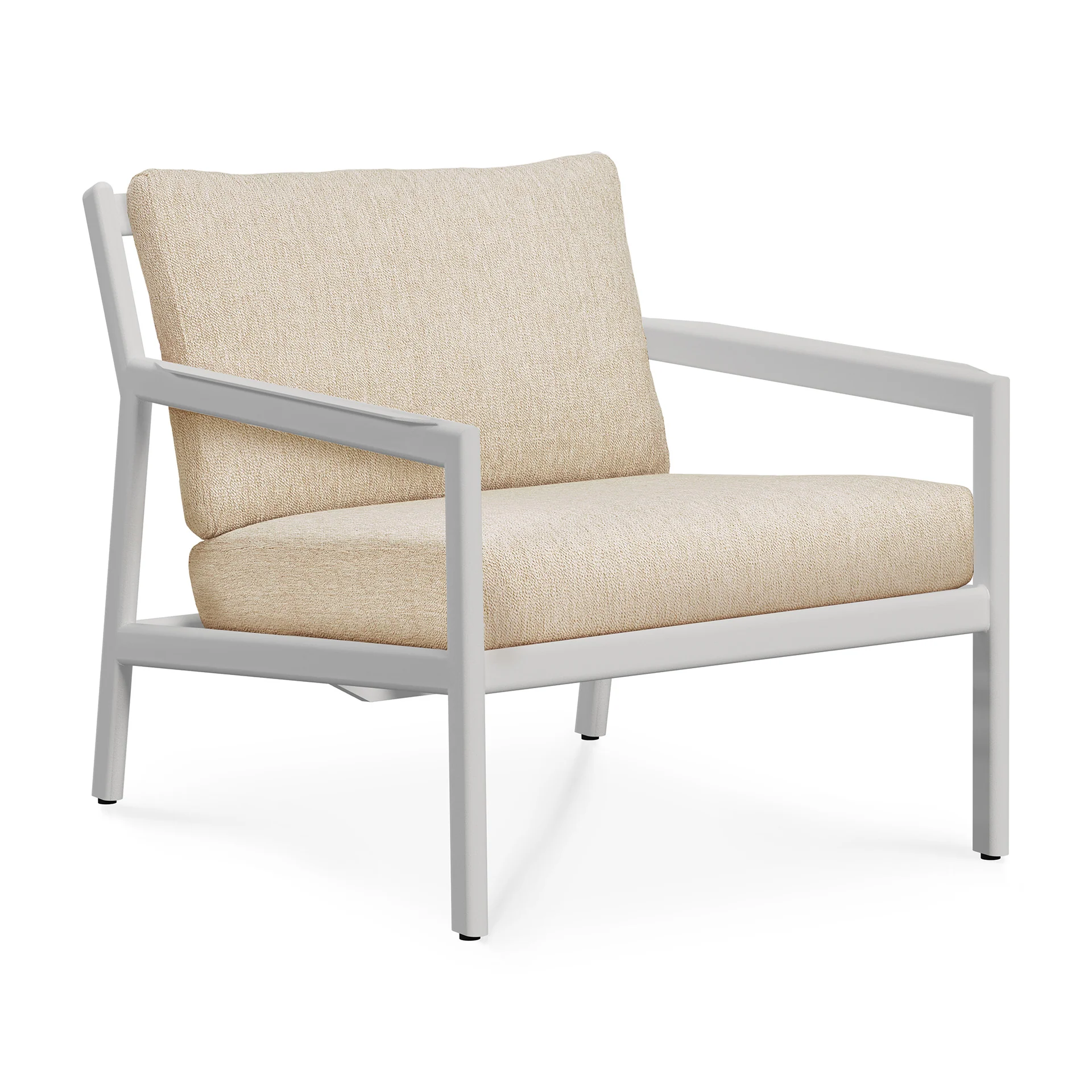Jack Garten-Loungestuhl - Aluminium - weiß - Naturstoff - 74 x 89 x 74 cm