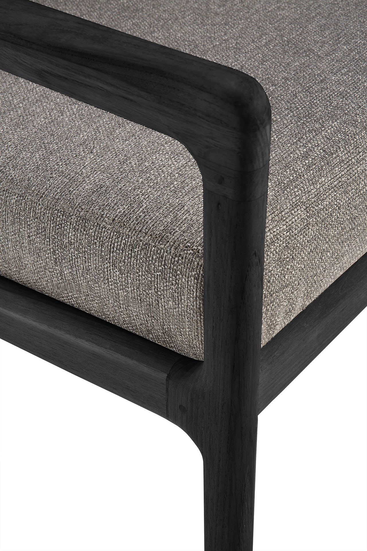 Jack Garten-Loungestuhl - lackiertes Teak - schwarz - Mocha Stoff - 76 x 90 x 74 cm - Image 3
