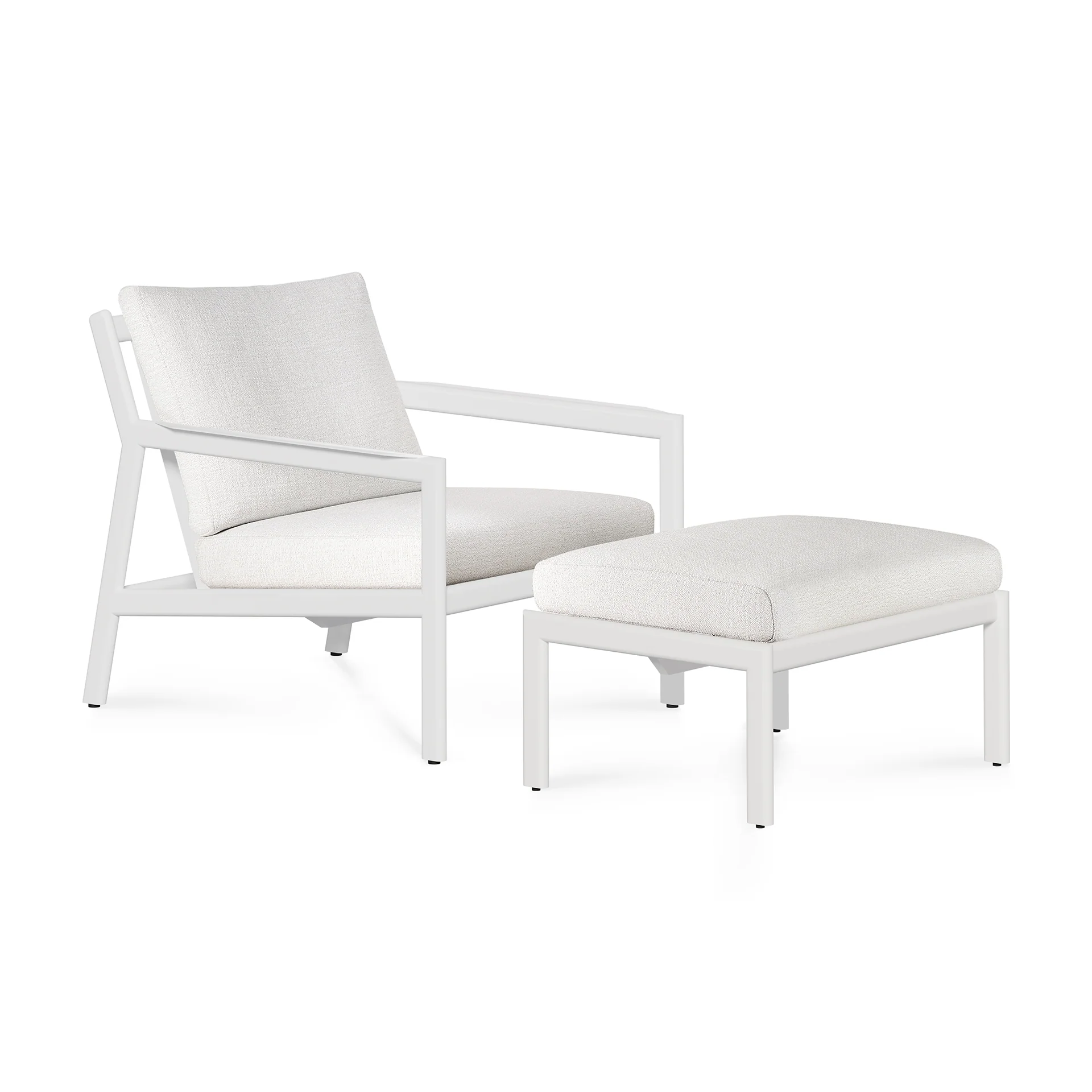 Jack Gartenhocker - Aluminium - weiß - Off White Stoff - 70 x 53 x 41 cm