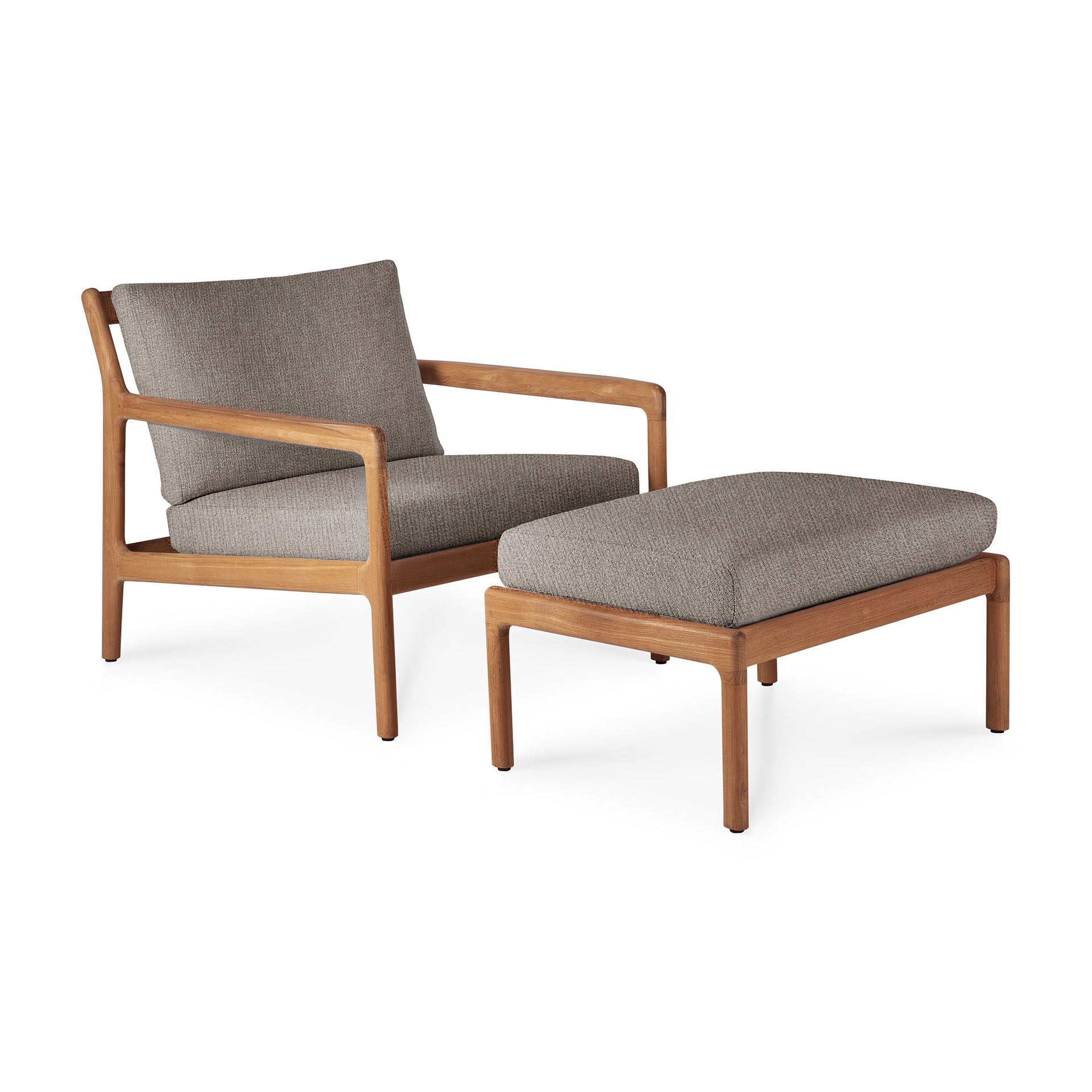 Jack Gartenhocker - Teak - Mocha Stoff - 71 x 54 x 41 cm
