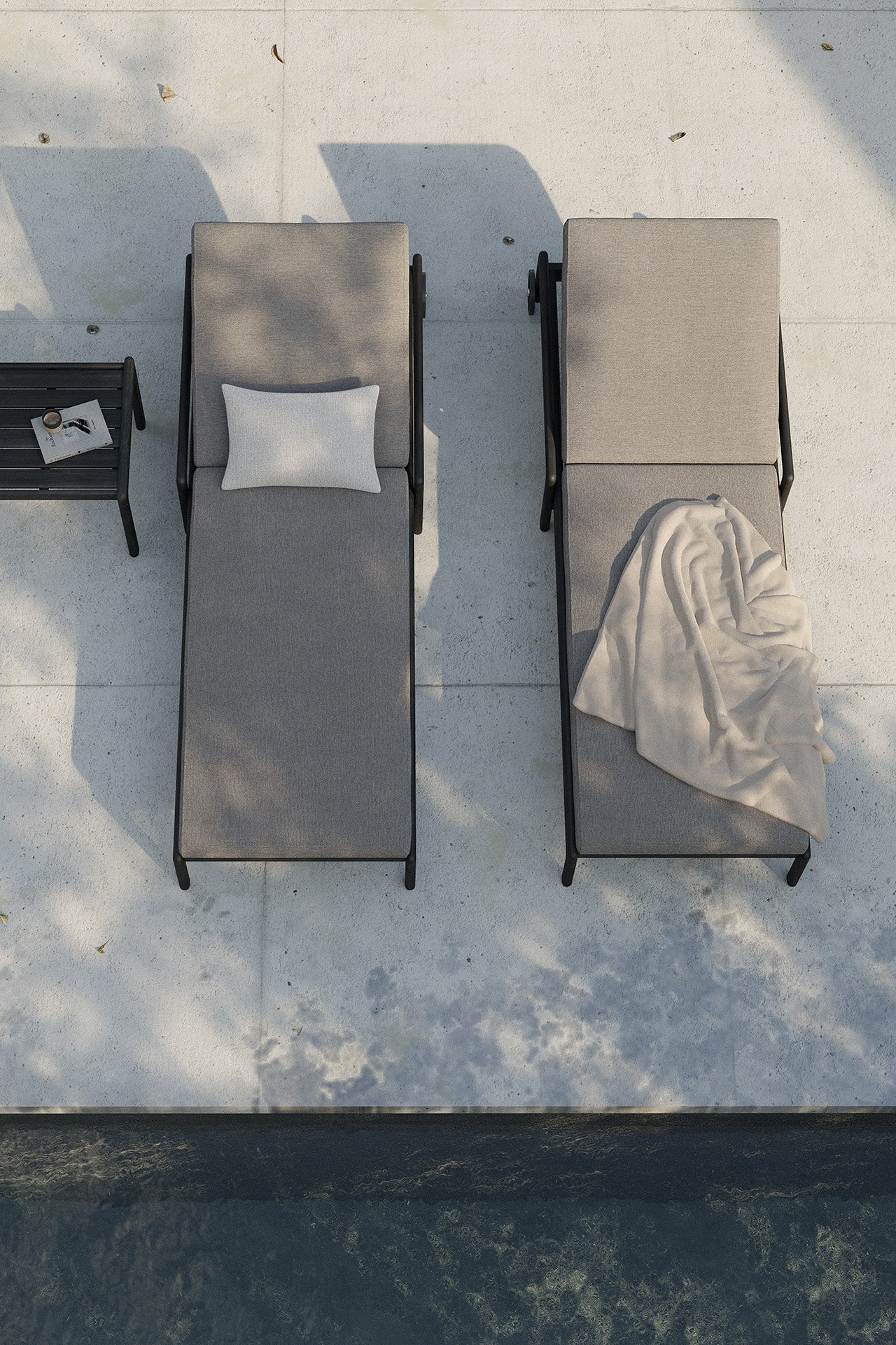 Jack Gartenliege verstellbar - lackiertes Teak - schwarz - Mocha Stoff - 216 x 84 x 34 cm