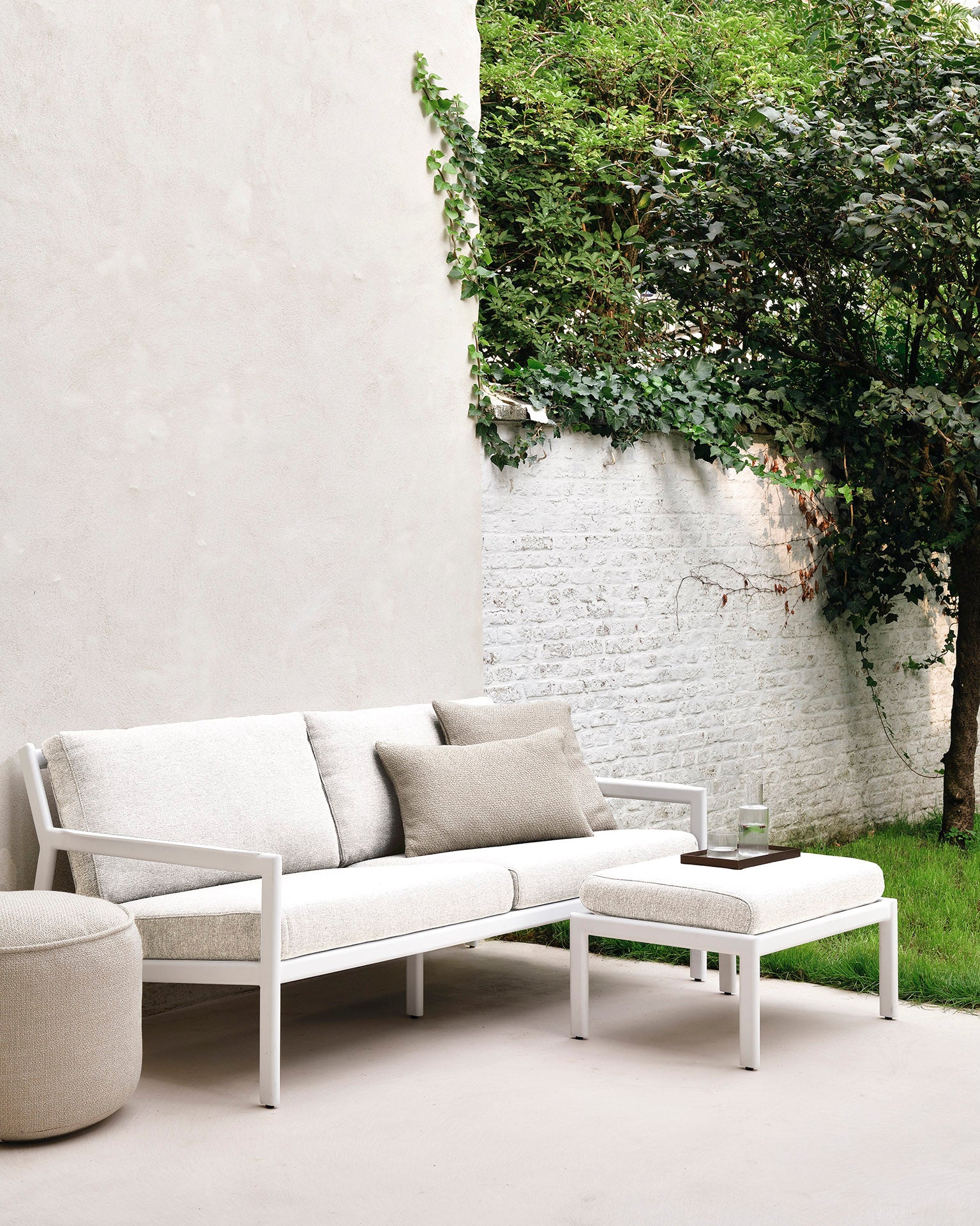 Jack Gartensofa - Aluminium - weiß - Off White Stoff - 2+ Sitzer - 178 x 89 x 74 cm - Image 2