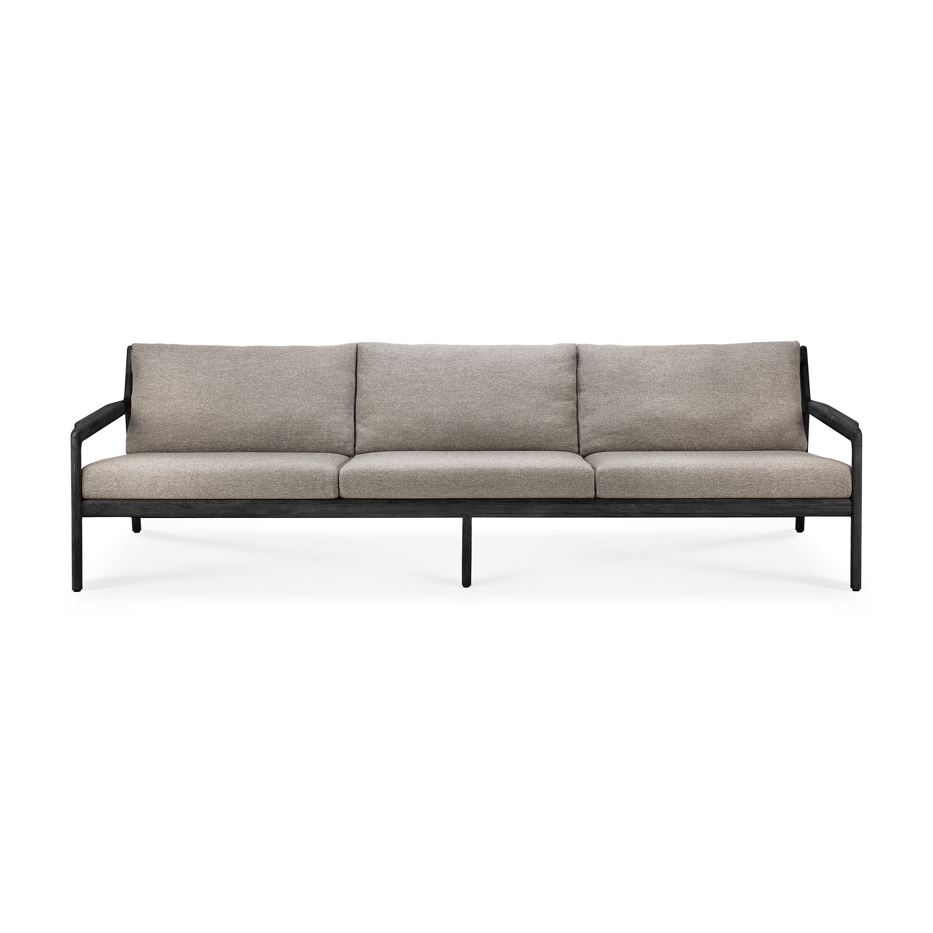 Jack Gartensofa - lackiertes Teak - schwarz - Mocha Stoff - 3+ Sitzer - 265 x 90 x 74 cm - Image 3
