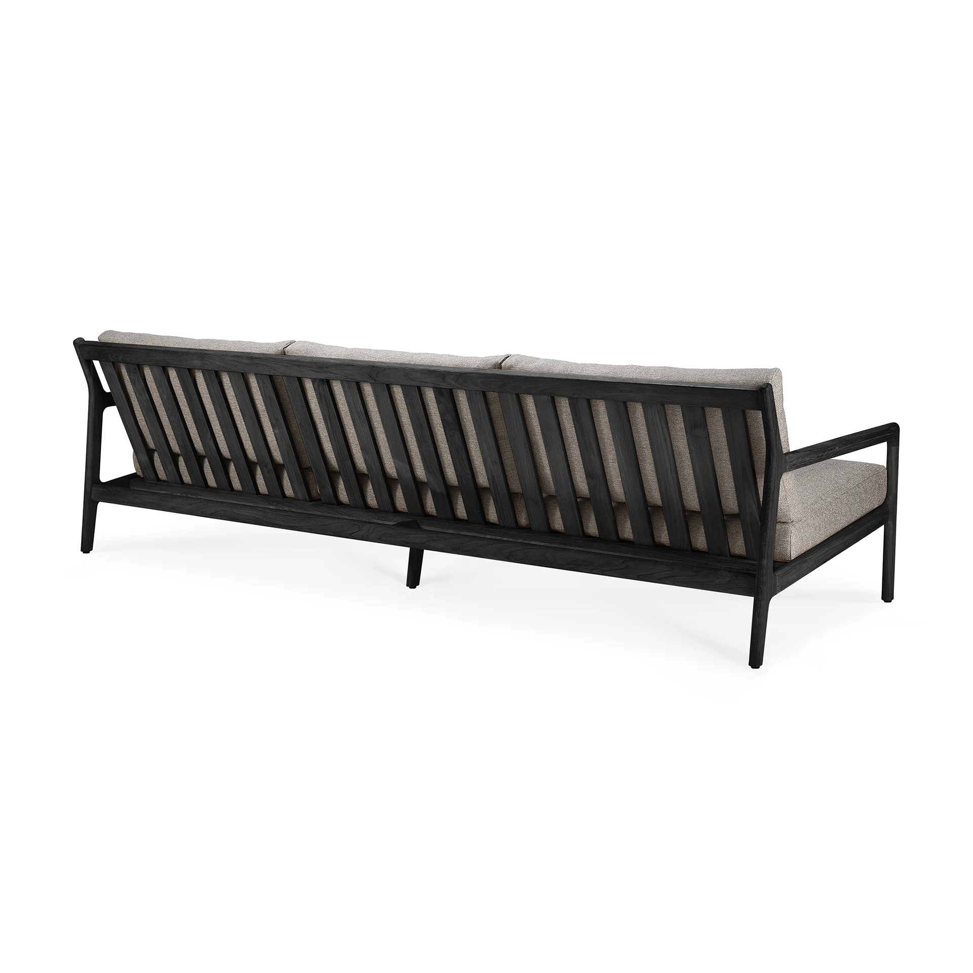 Jack Gartensofa - lackiertes Teak - schwarz - Mocha Stoff - 3+ Sitzer - 265 x 90 x 74 cm - Image 7