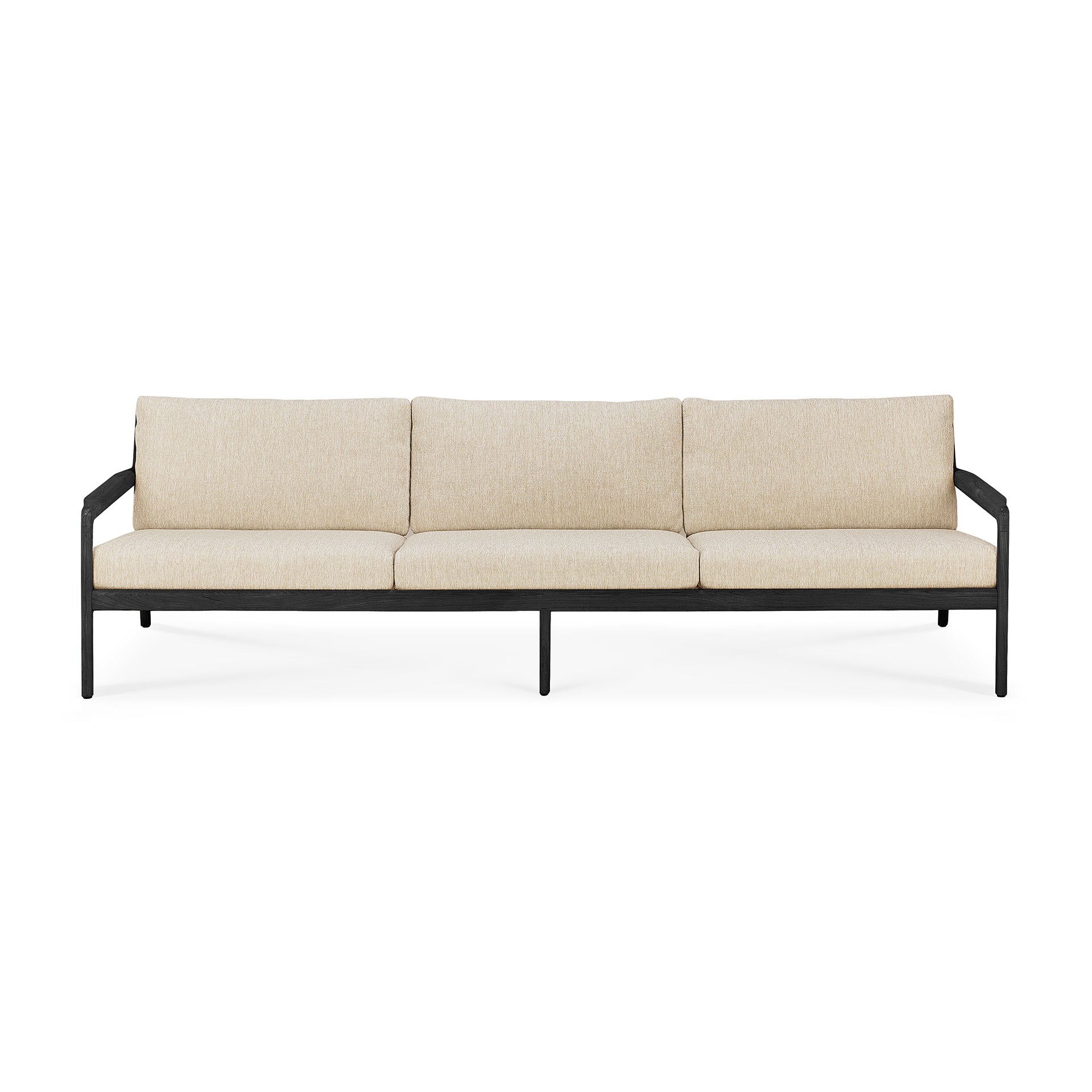 Jack Gartensofa - lackiertes Teak - schwarz - Naturstoff - 3+ Sitzer - 265 x 90 x 74 cm - Image 3