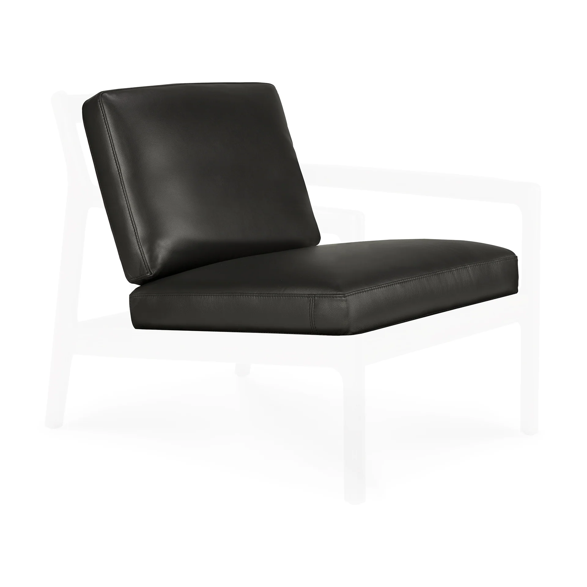 Jack Loungestuhlkissen Set - schwarzes Leder - 60 x 60 x 30 cm