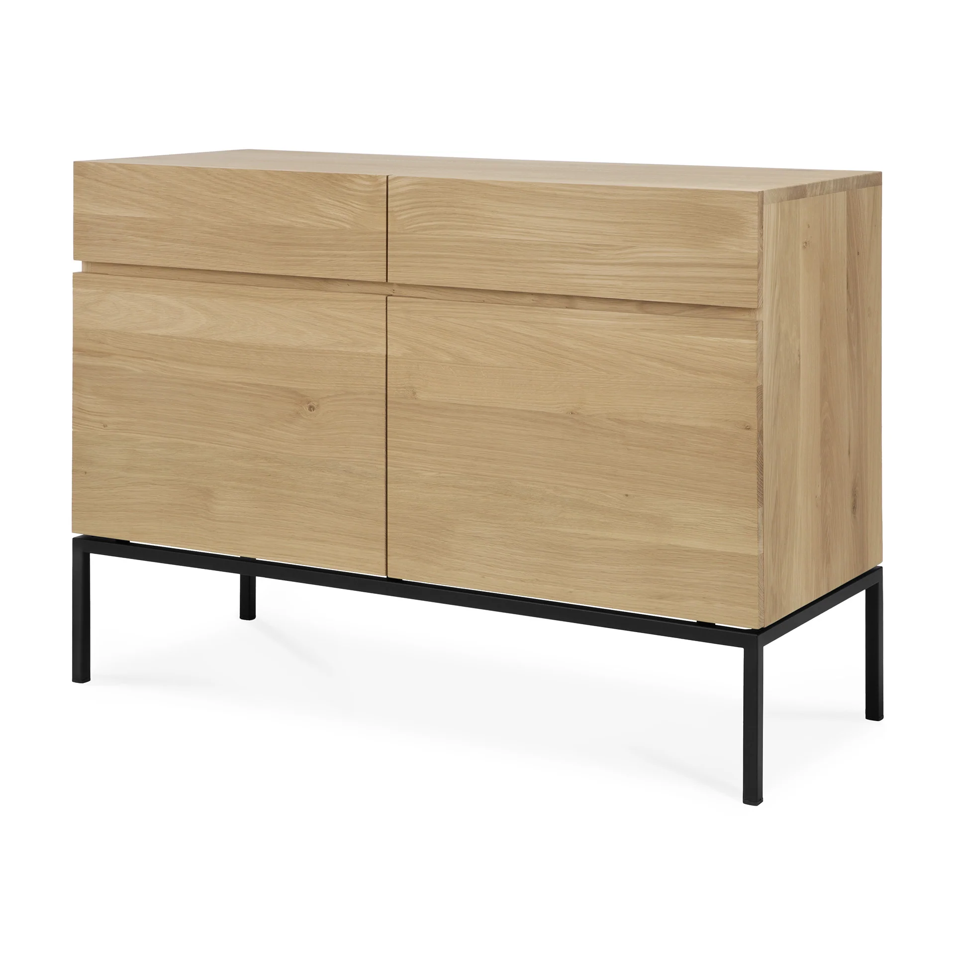 Ligna Sideboard - Eiche - schwarzes Metall - 2 Türen - 2 Schubladen - 110 x 45 x 78 cm - Image 2