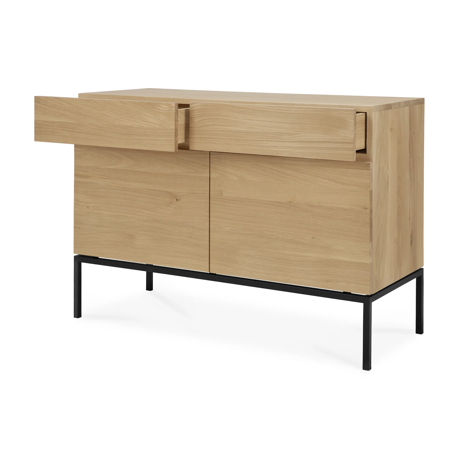 Ligna Sideboard - Eiche - schwarzes Metall - 2 Türen - 2 Schubladen - 110 x 45 x 78 cm - Image 4