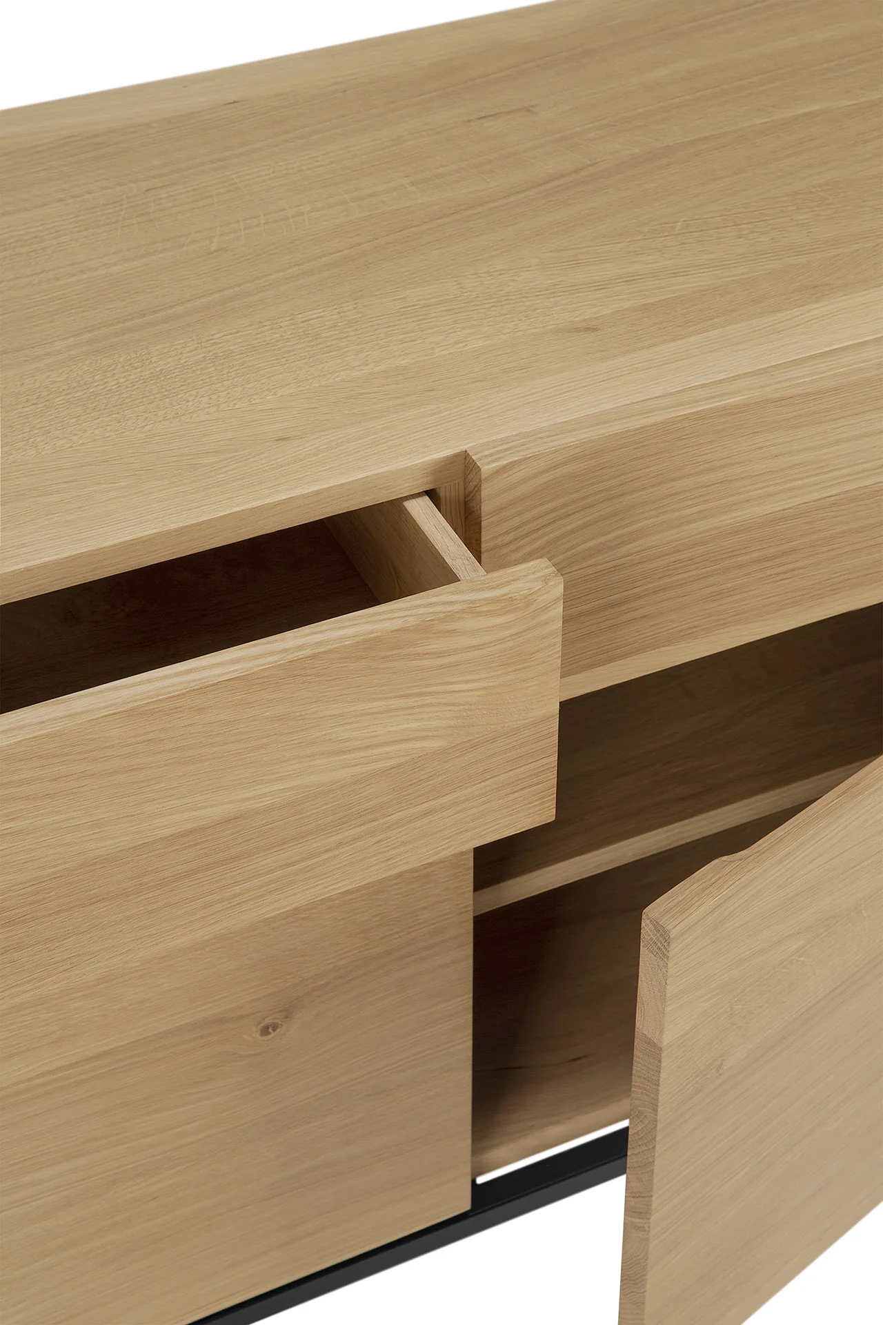 Ligna Sideboard - Eiche - schwarzes Metall - 2 Türen - 2 Schubladen - 110 x 45 x 78 cm - Image 7