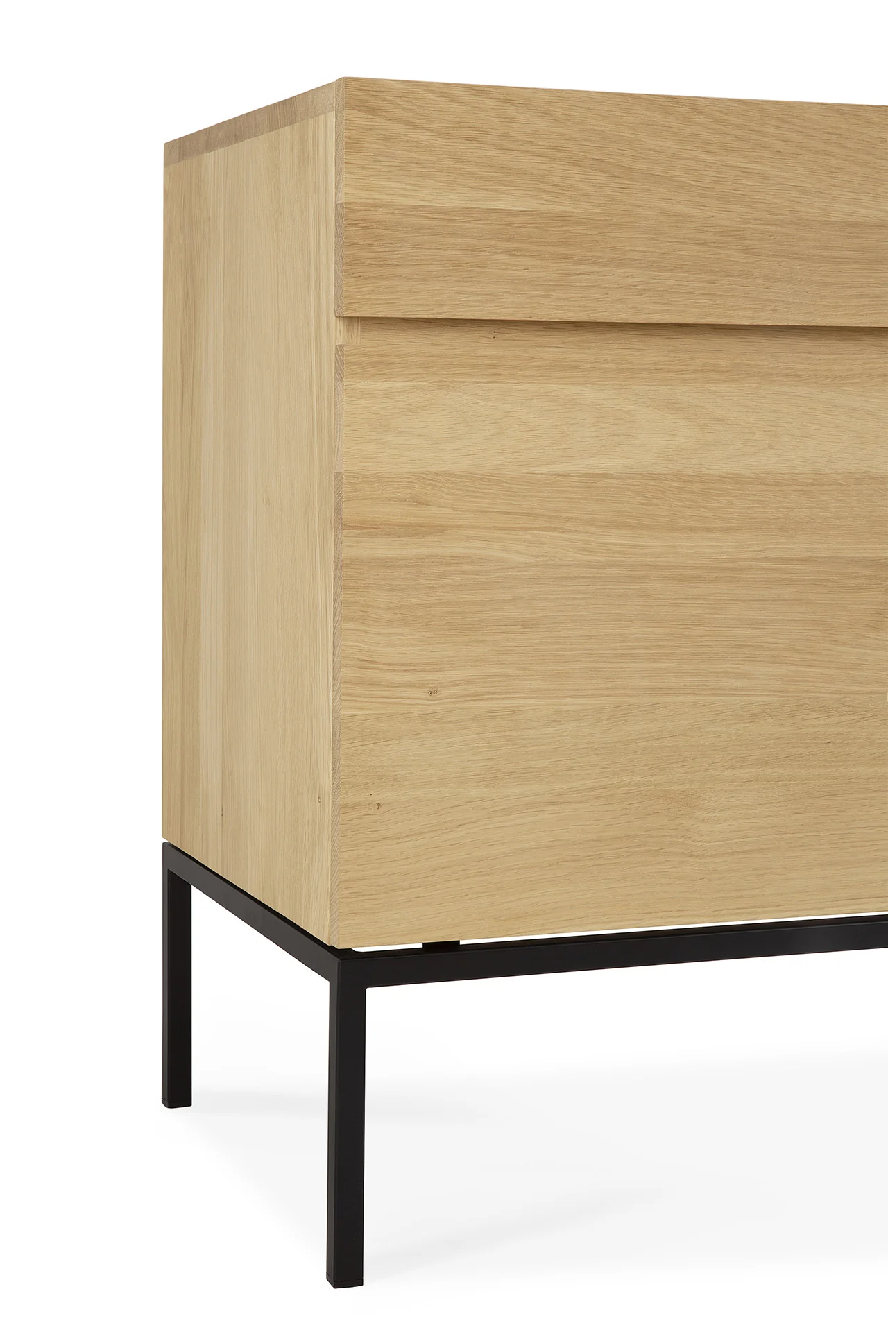 Ligna Sideboard - Eiche - schwarzes Metall - 2 Türen - 2 Schubladen - 110 x 45 x 78 cm - Image 8