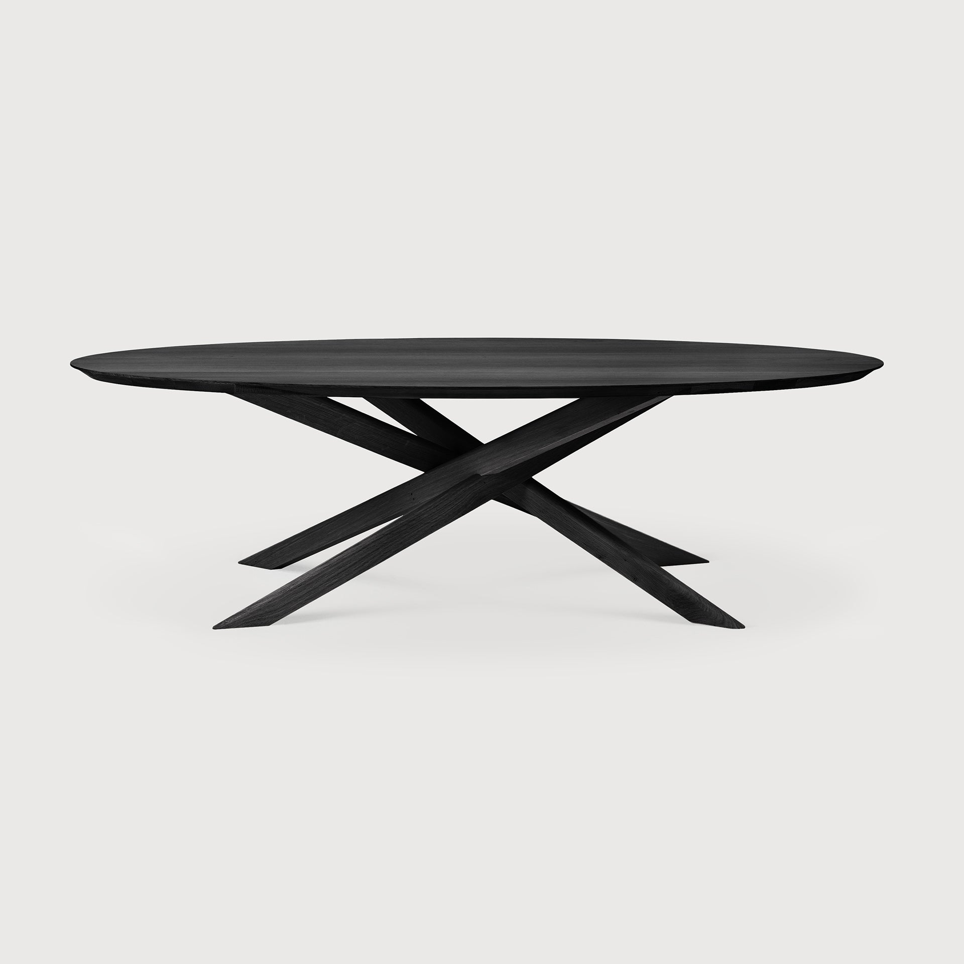 Mikado Esstisch - lackierte Eiche - schwarz - oval - 267 x 138 x 76 cm