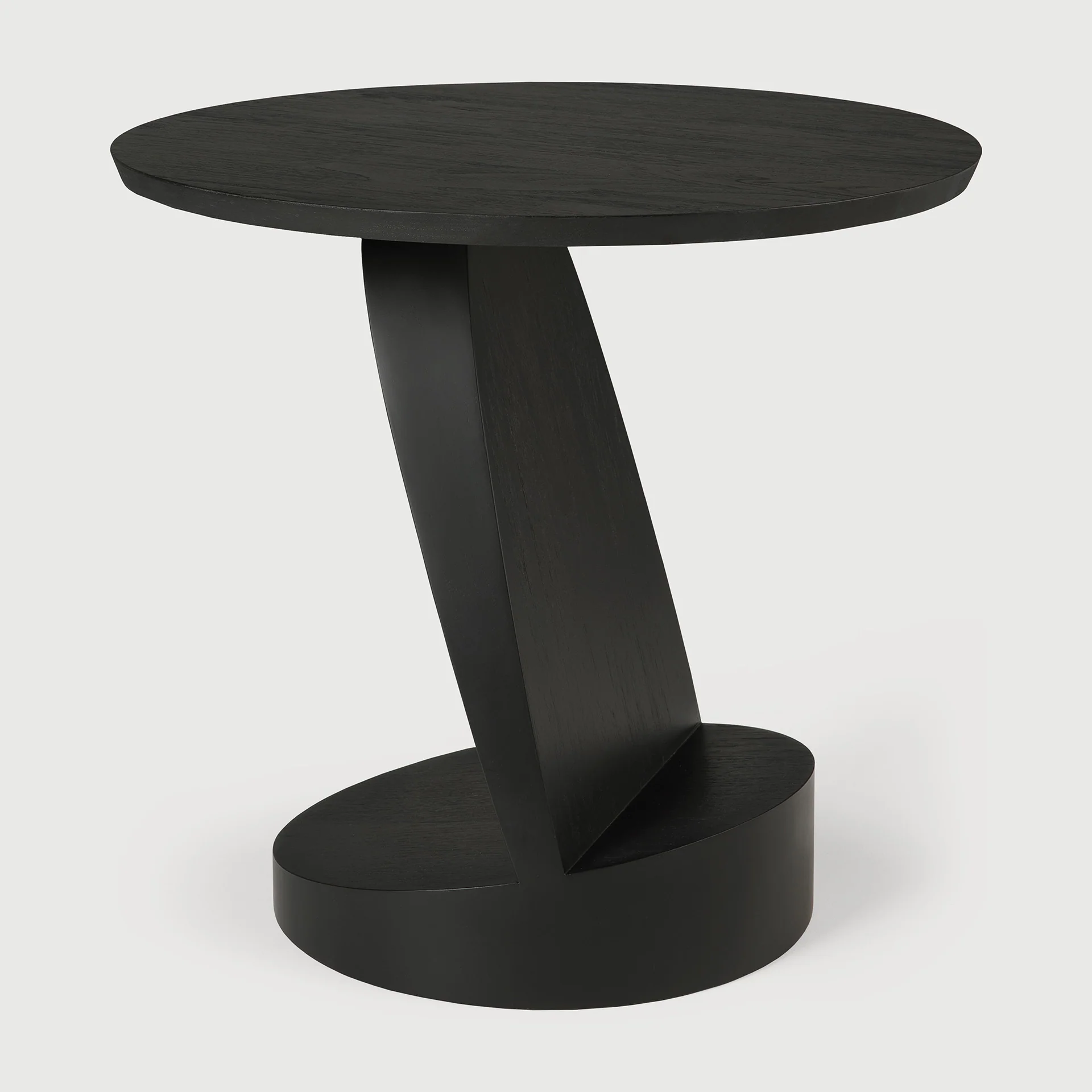Oblic Beistelltisch - lackiertes Teak - schwarz - rund - 52 x 52 x 49 cm - Image 4