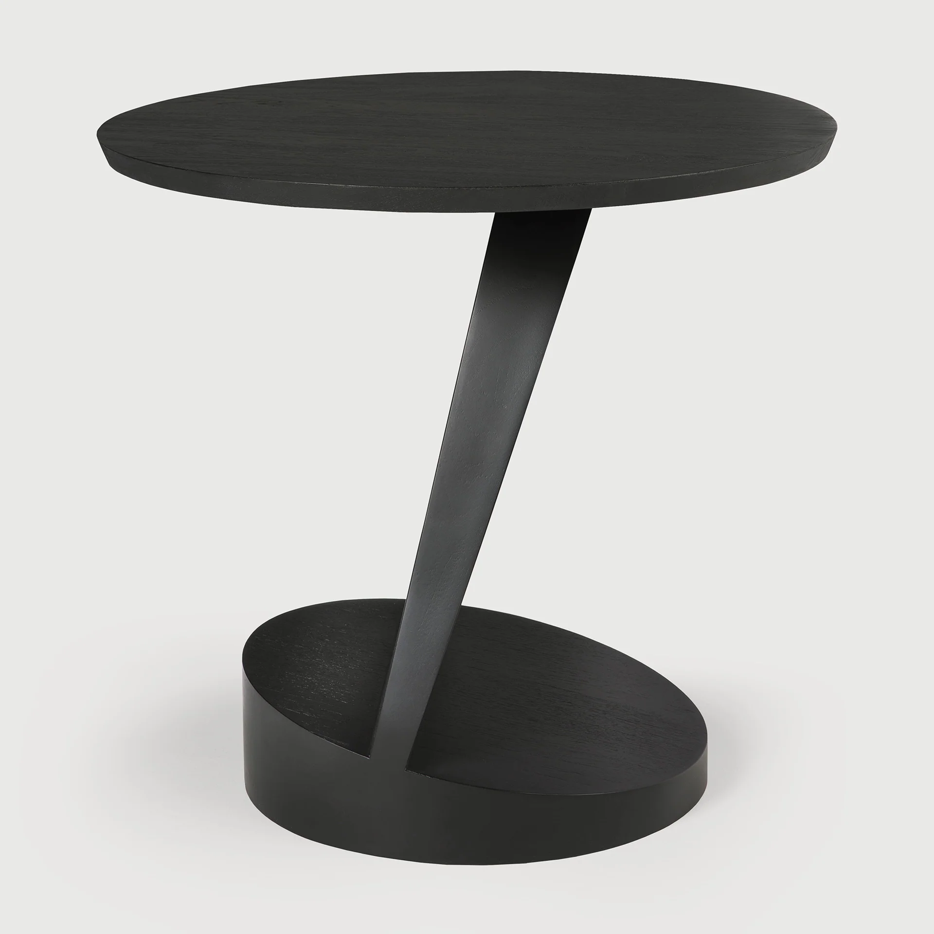 Oblic Beistelltisch - lackiertes Teak - schwarz - rund - 52 x 52 x 49 cm - Image 5