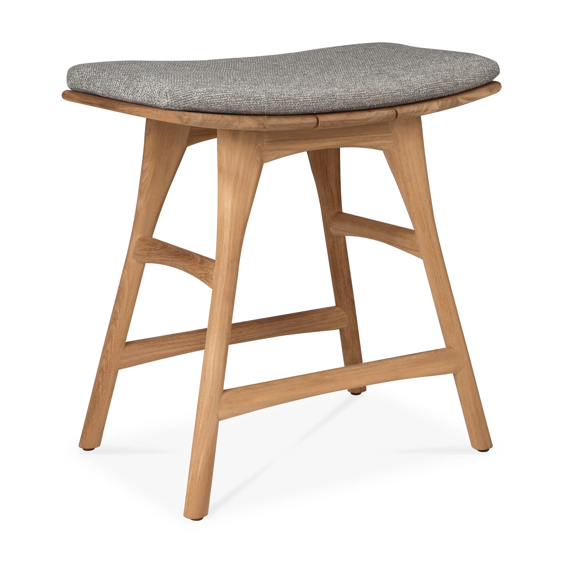 Osso Gartenhocker - Teak - Mocha Stoff - 50 x 33 x 51 cm
