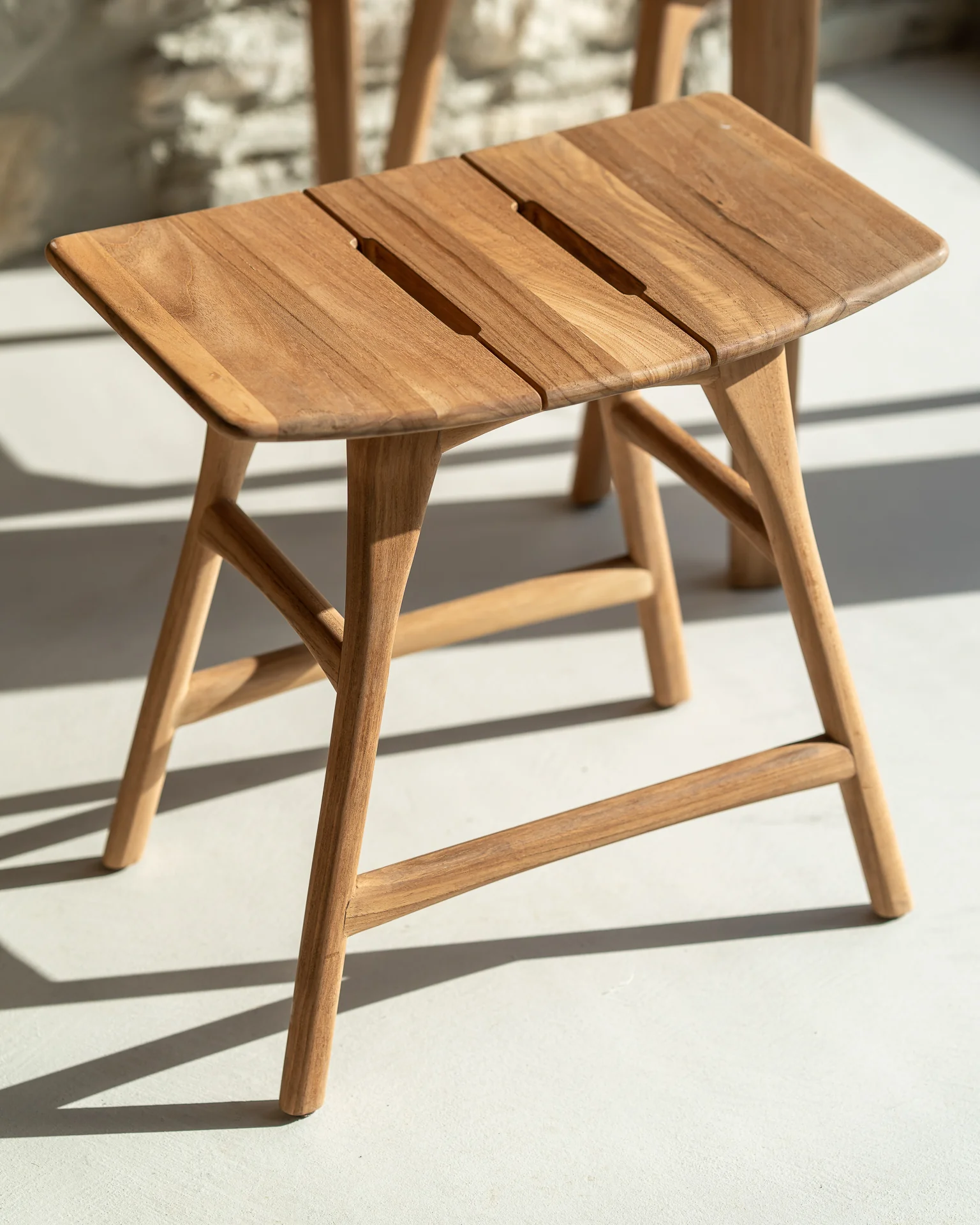 Osso Gartenhockergestell - Teak - 50 x 33 x 49 cm - Image 2