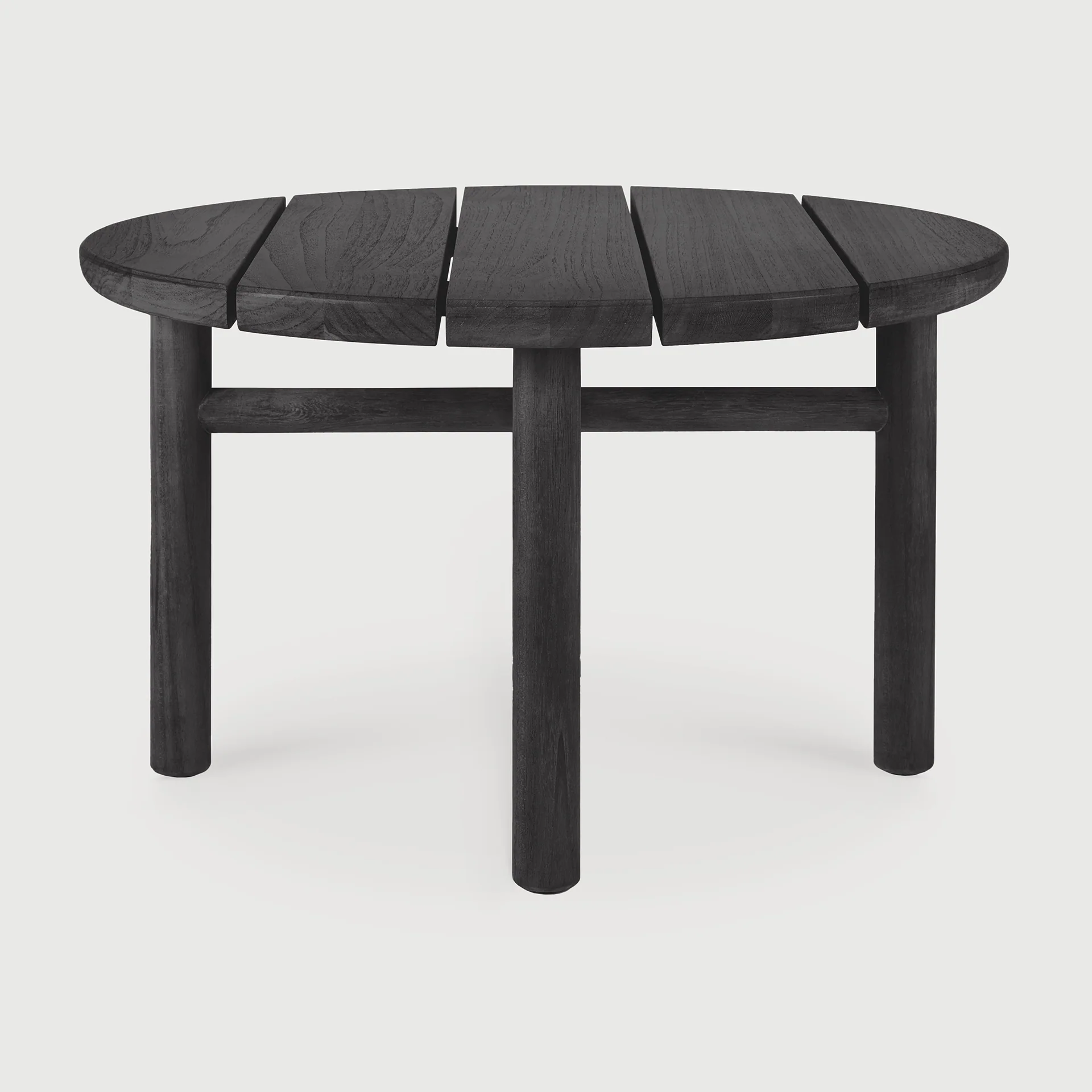 Quatro Garten-Beistelltisch - lackiertes Teak - schwarz - rund - 59 x 59 x 38 cm