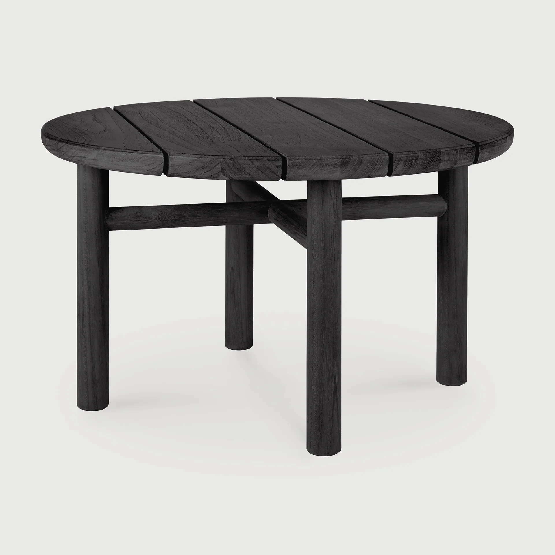 Quatro Garten-Beistelltisch - lackiertes Teak - schwarz - rund - 59 x 59 x 38 cm - Image 4