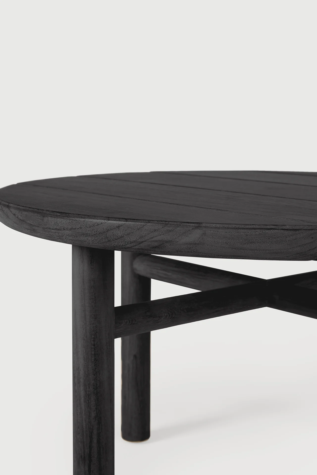 Quatro Garten-Beistelltisch - lackiertes Teak - schwarz - rund - 59 x 59 x 38 cm - Image 6