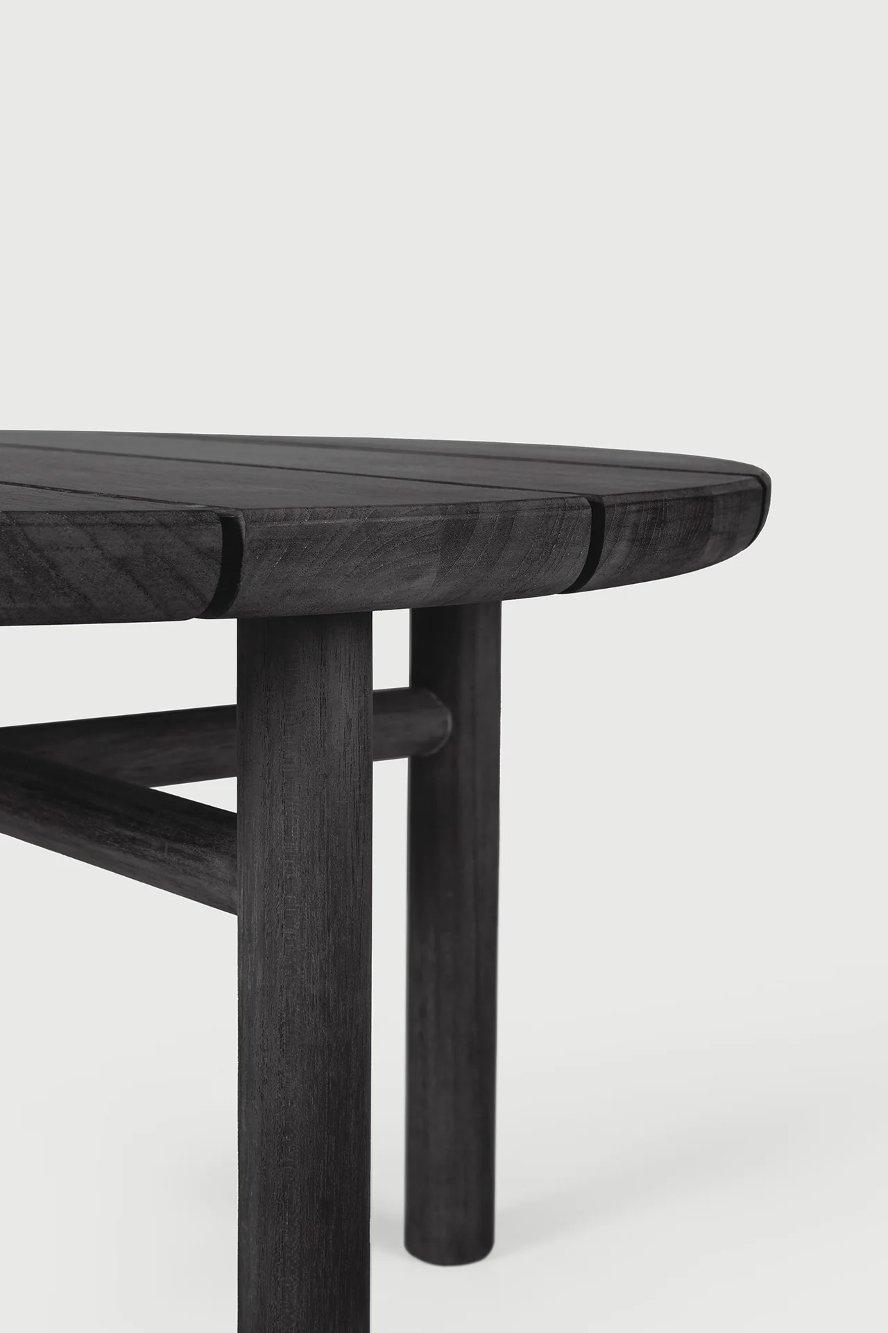 Quatro Garten-Beistelltisch - lackiertes Teak - schwarz - rund - 59 x 59 x 38 cm - Image 7