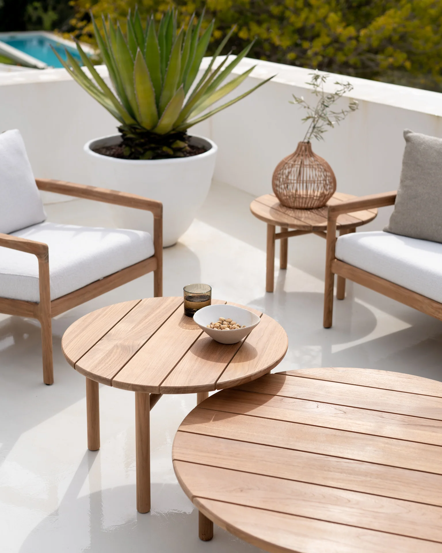Quatro Garten-Couchtisch - Teak - rund - 68 x 68 x 42 cm - Image 2