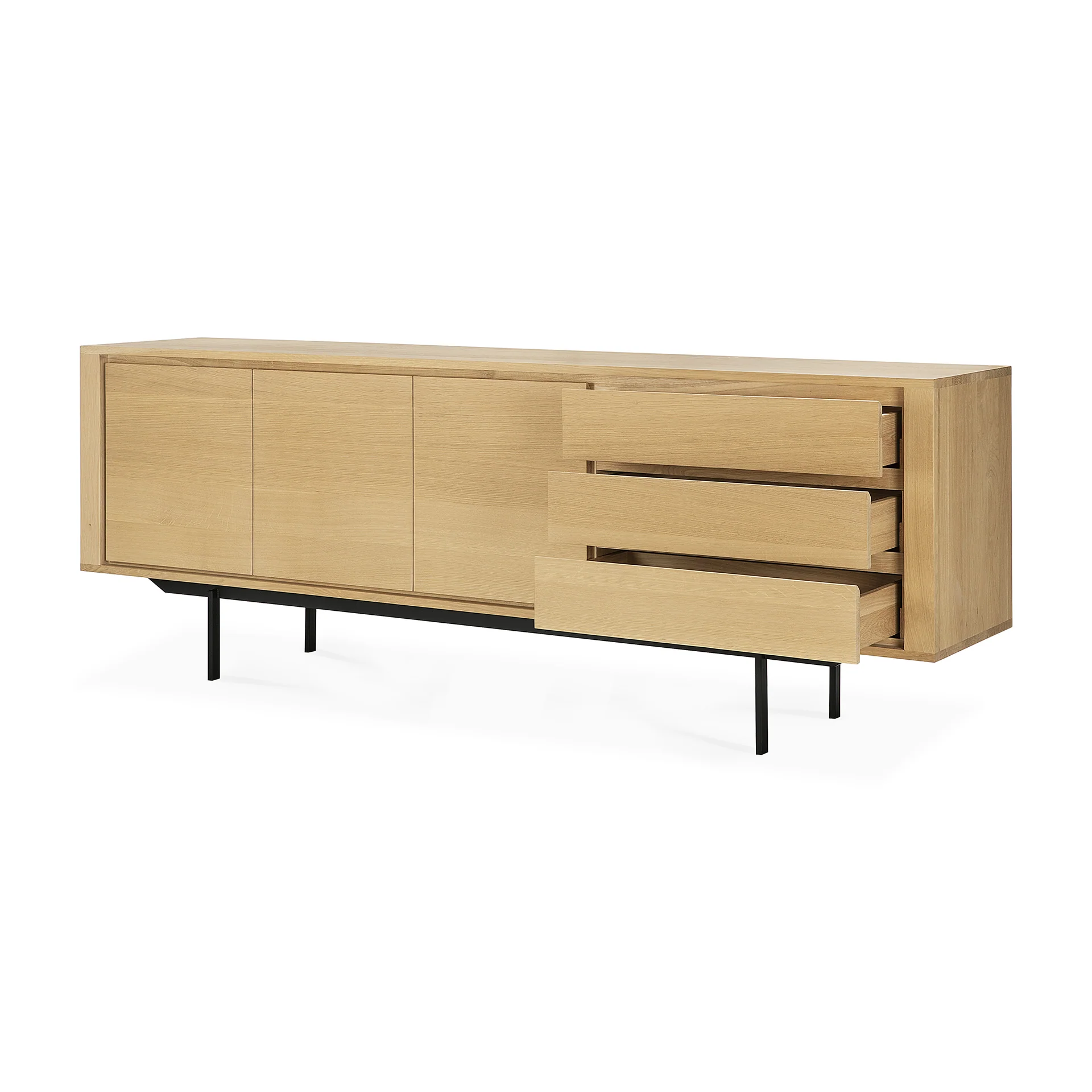 Shadow Sideboard - Eiche - 3 Türen - 3 Schubladen - 224 x 45 x 80 cm - Image 4