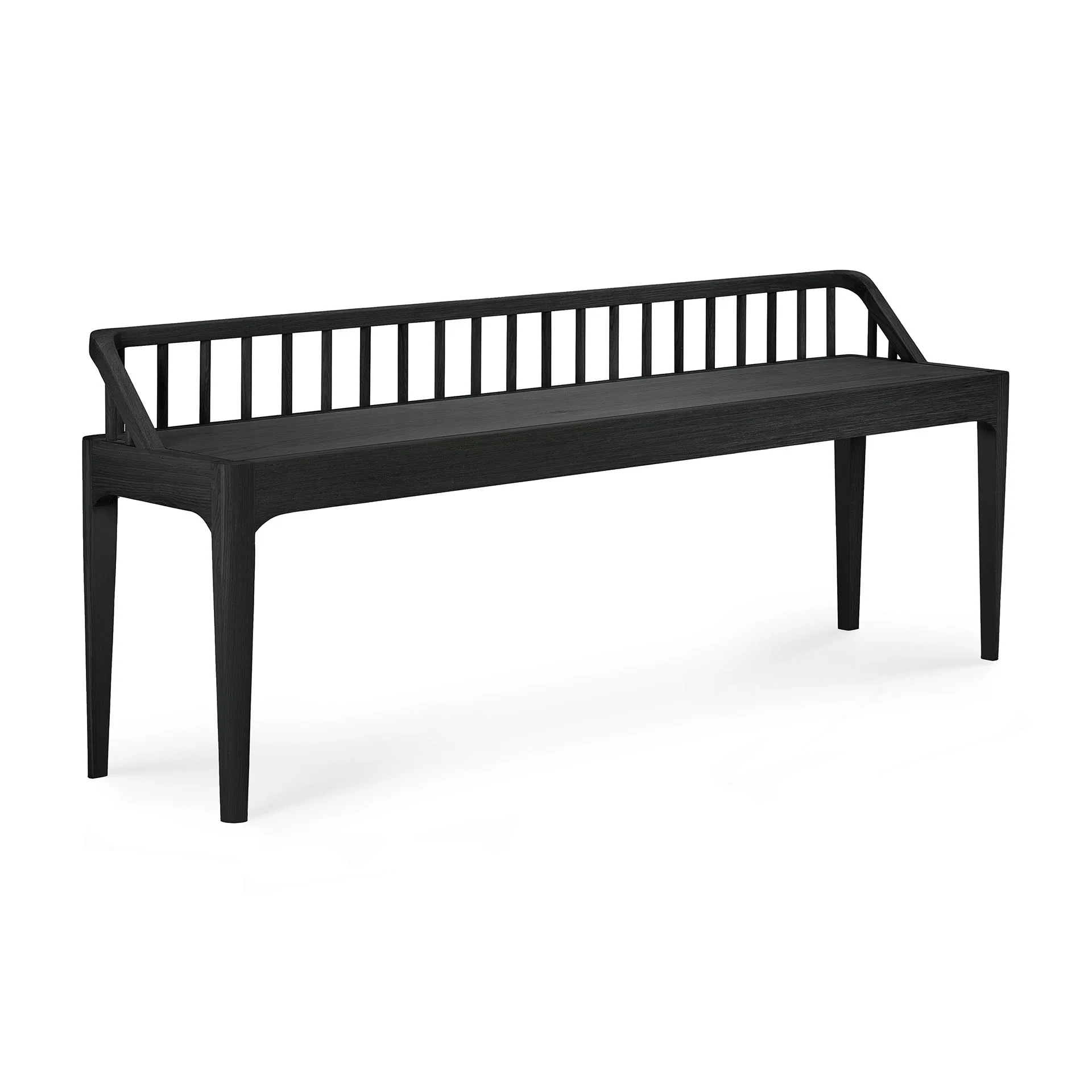 Spindle Sitzbank - lackierte Eiche - schwarz - 150 x 35 x 60 cm