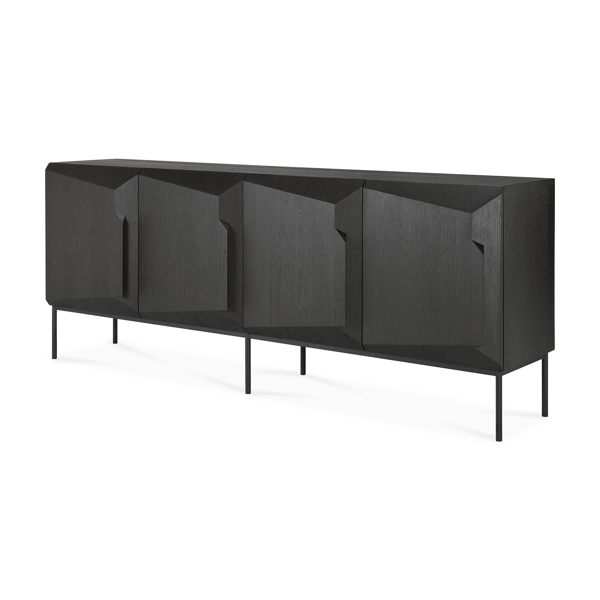 Stairs Sideboard - lackierte Eiche - schwarz - 4 Türen - 200 x 46 x 80 cm - Image 4
