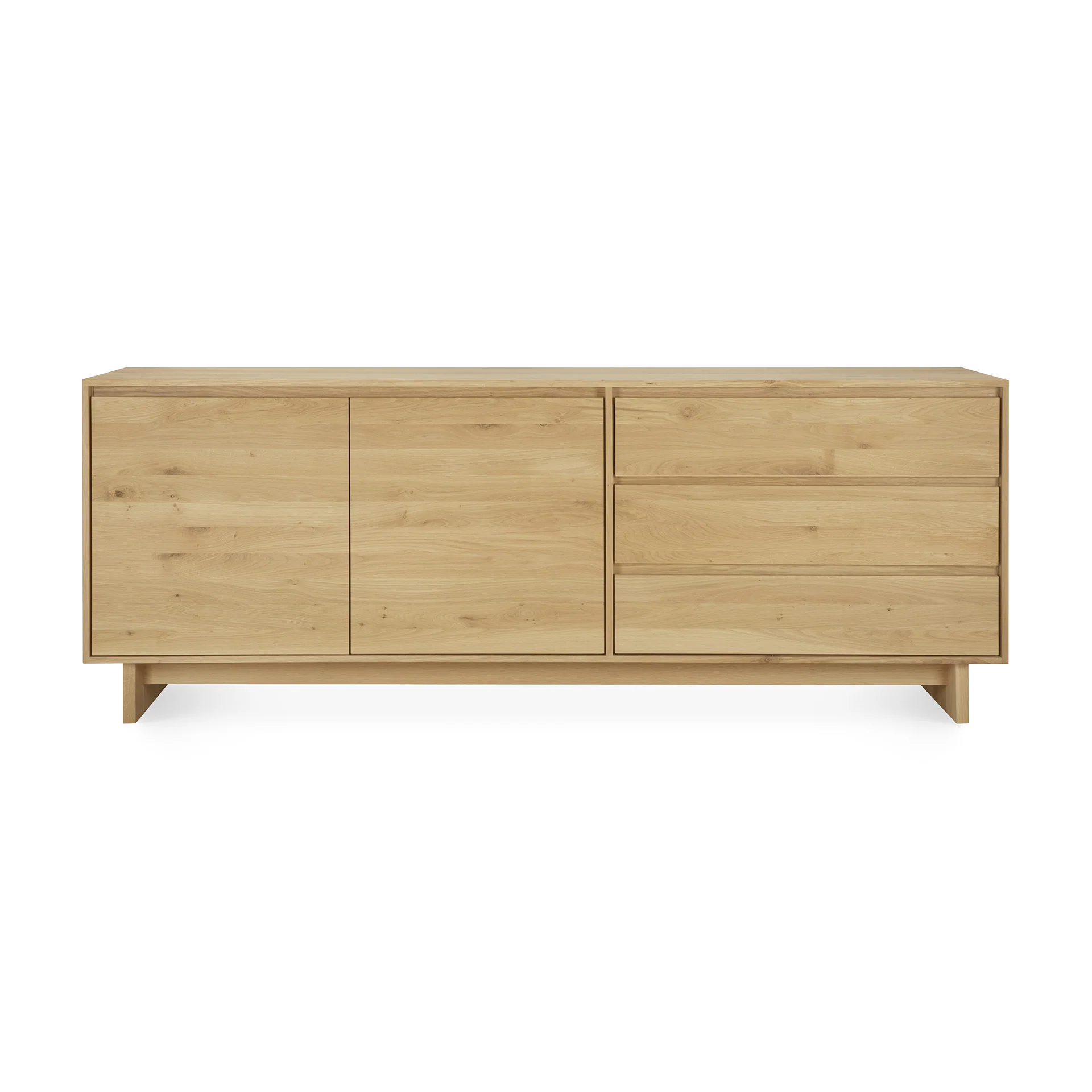Wave Sideboard - Eiche - 2 Türen - 3 Schubladen - 205 x 46 x 77 cm