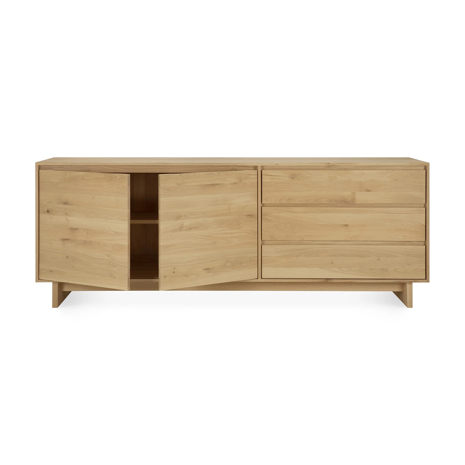 Wave Sideboard - Eiche - 2 Türen - 3 Schubladen - 205 x 46 x 77 cm - Image 3