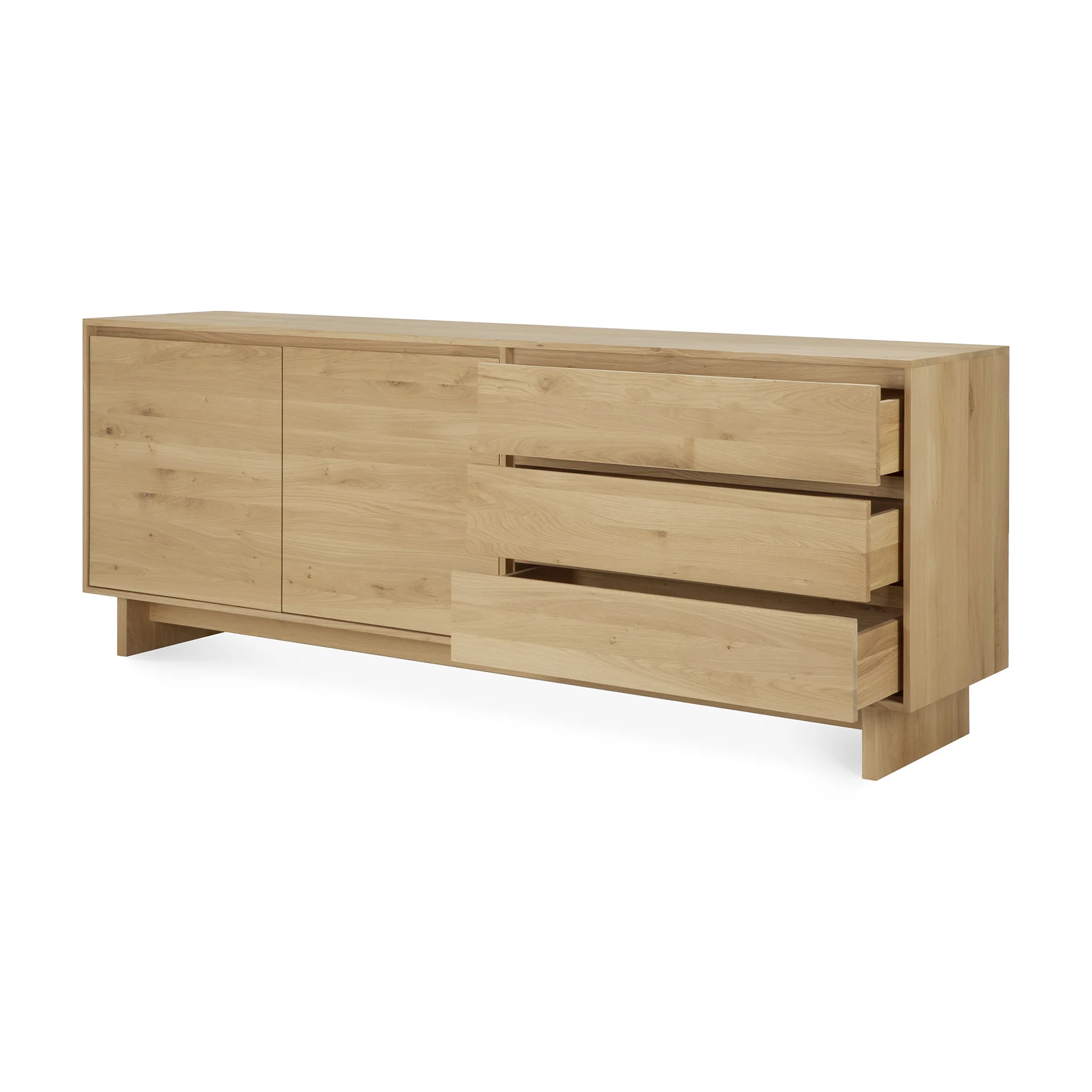 Wave Sideboard - Eiche - 2 Türen - 3 Schubladen - 205 x 46 x 77 cm - Image 4