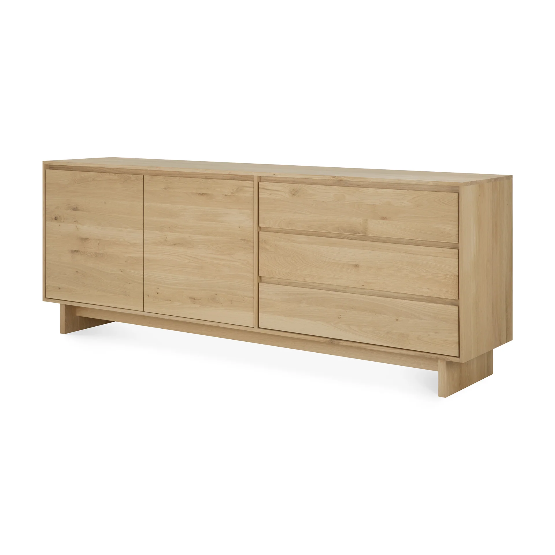 Wave Sideboard - Eiche - 2 Türen - 3 Schubladen - 205 x 46 x 77 cm - Image 5