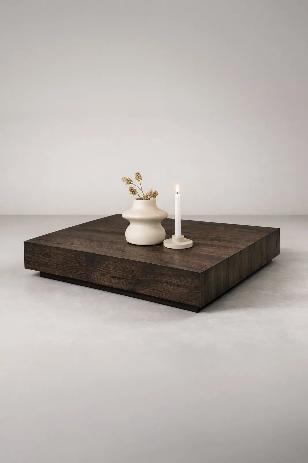 Flacher Couchtisch York mokkafarbend, 80x80x15 cm - Image 2