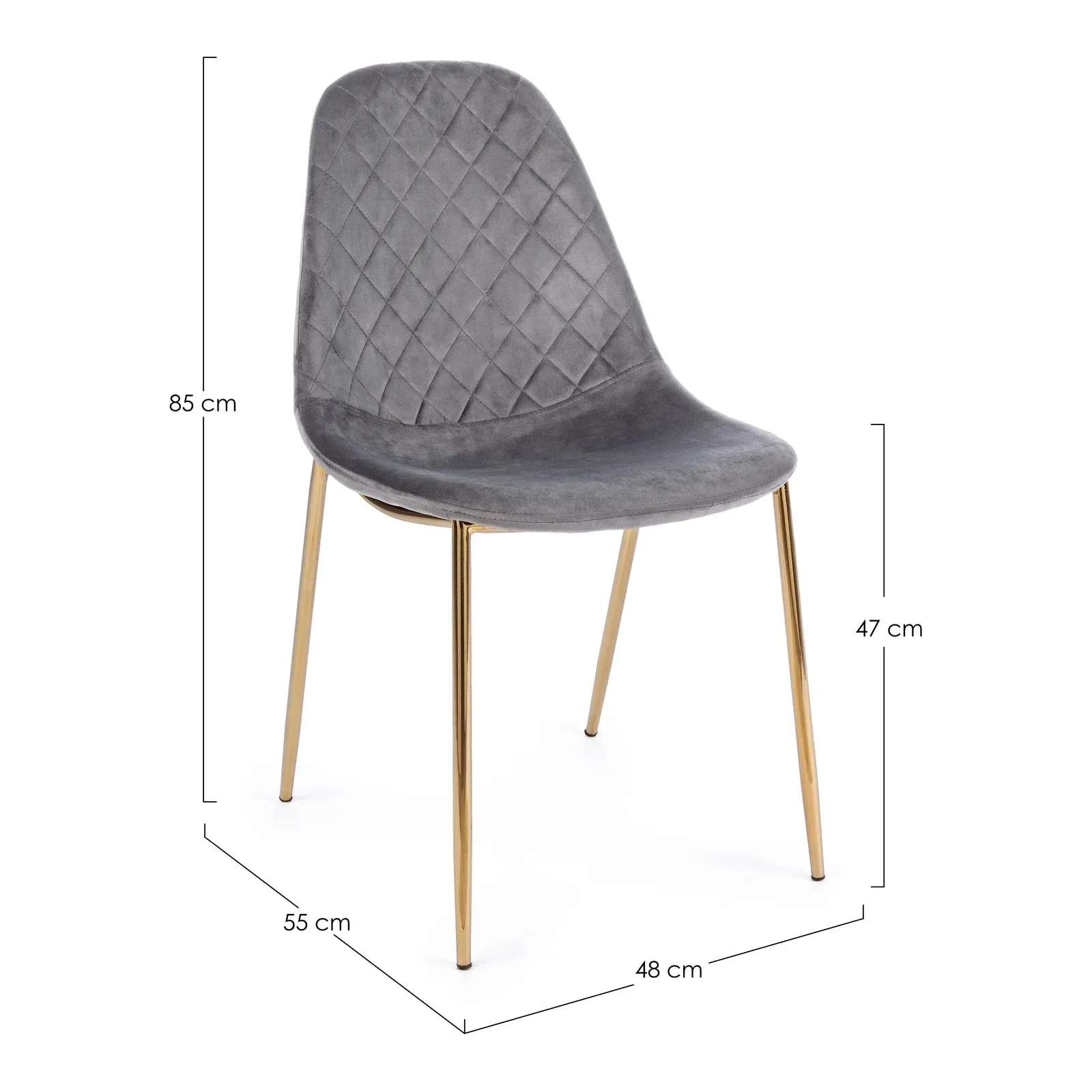 Frottee Stuhl Samt Dunkelgrau - Image 5