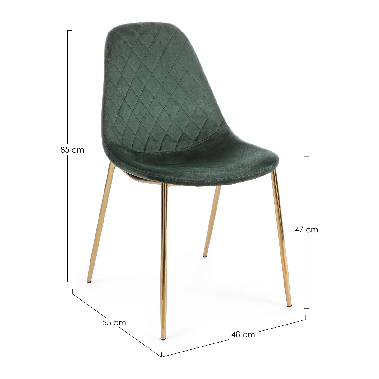 Frottee Stuhl Samt Dunkelgrün - Image 5