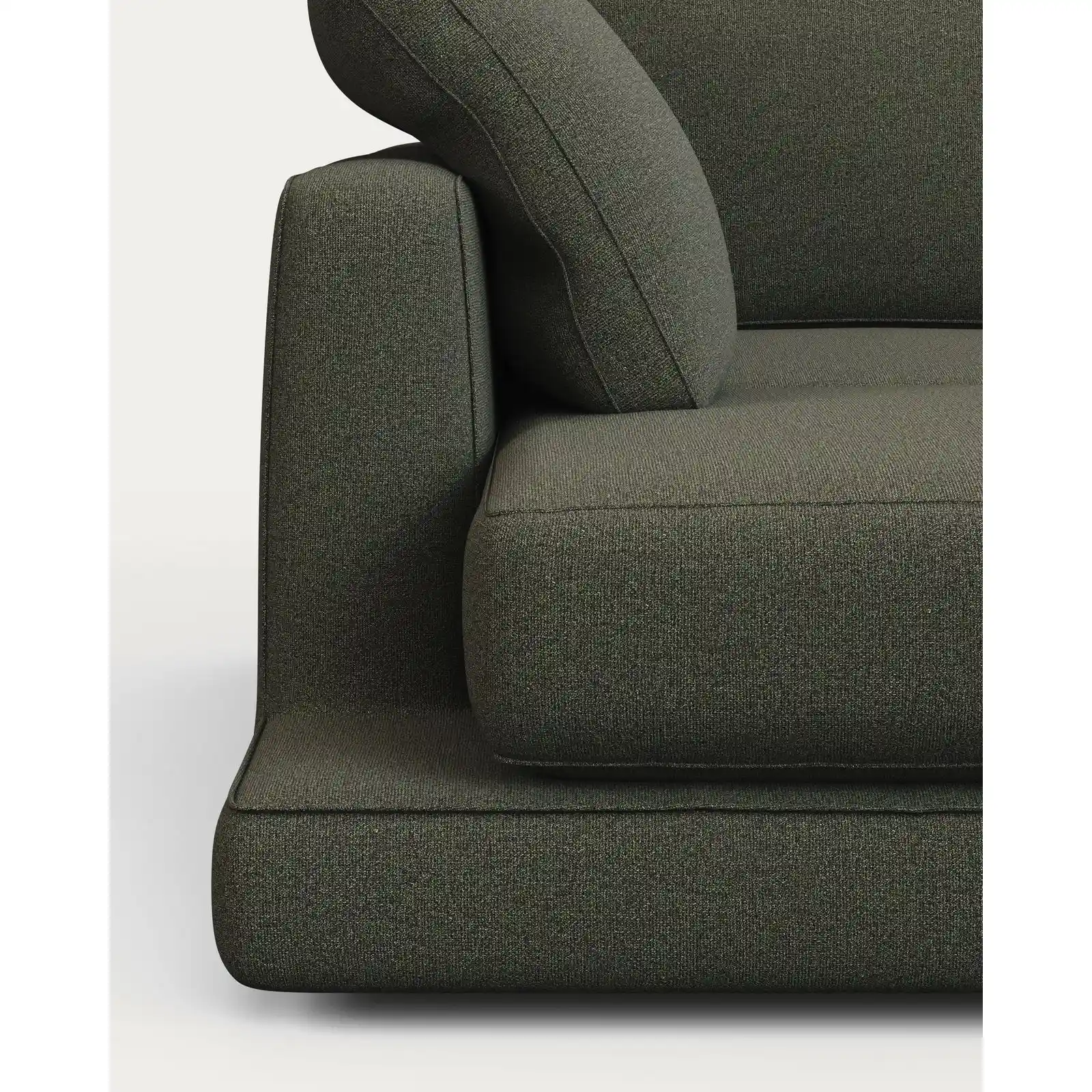 Gala 4-Sitzer-Sofa mit Chaiselongue links aus dunkelgrüner Chenille FSC Mix Credit 300 cm - Image 6