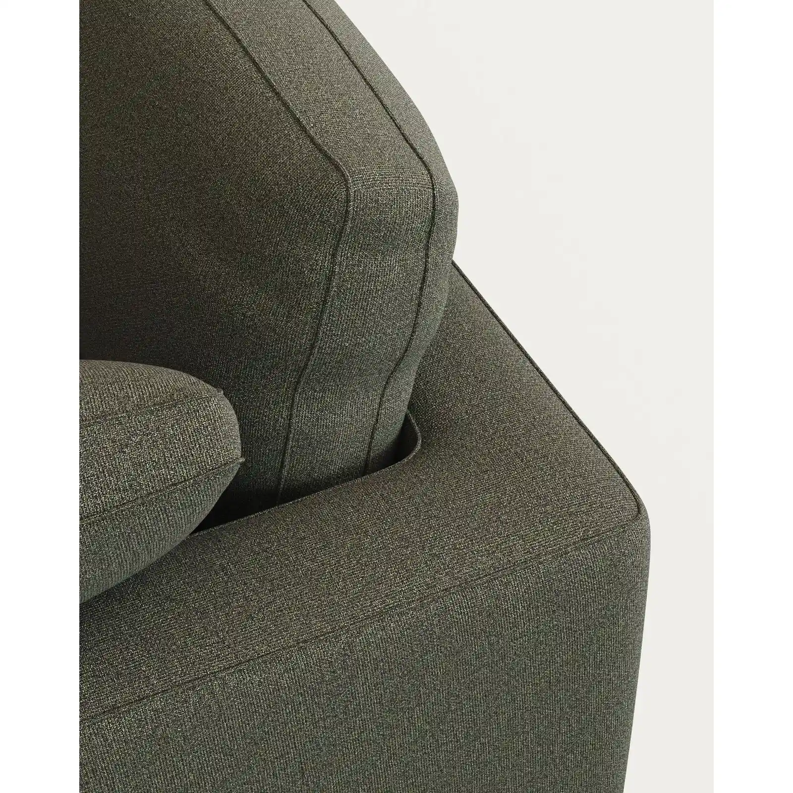 Gala 4-Sitzer-Sofa mit Chaiselongue links aus dunkelgrüner Chenille FSC Mix Credit 300 cm - Image 7