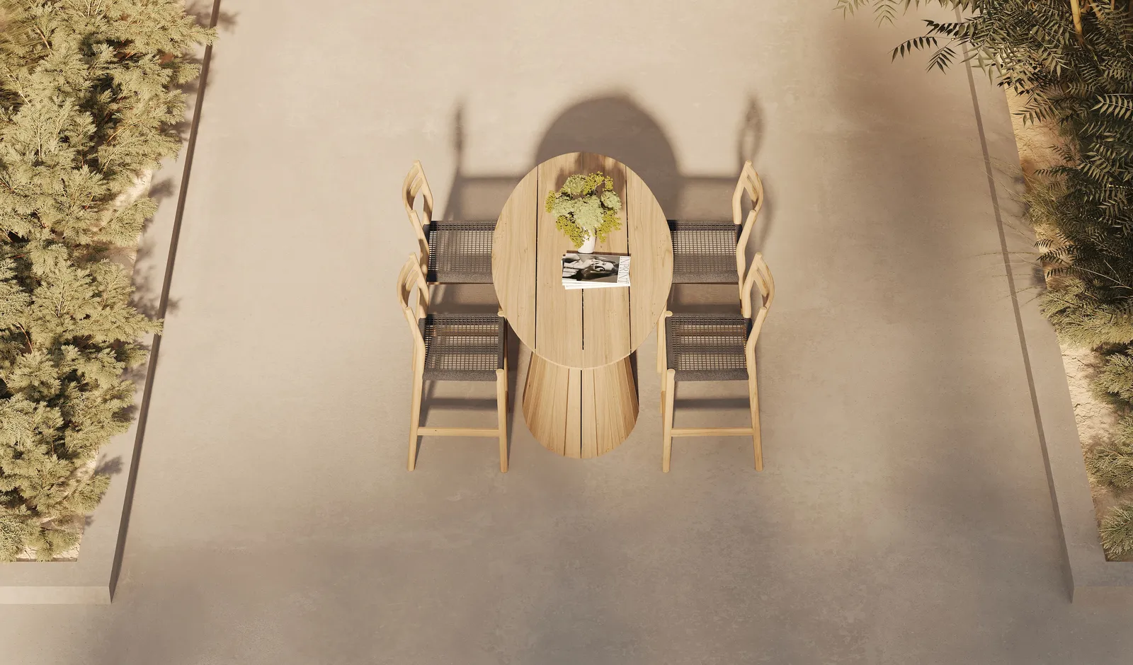 Garten Barhocker Florence aus Teakholz und Seil, Sitzhöhe 80 cm - Image 3