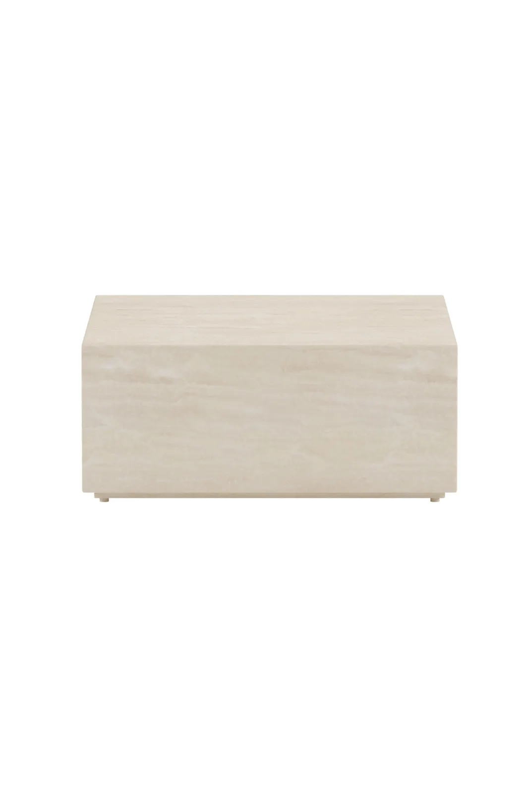 Garten Beistelltisch Lissabon aus Aluminium und Polypropylen in Beige, 80×80×35 cm