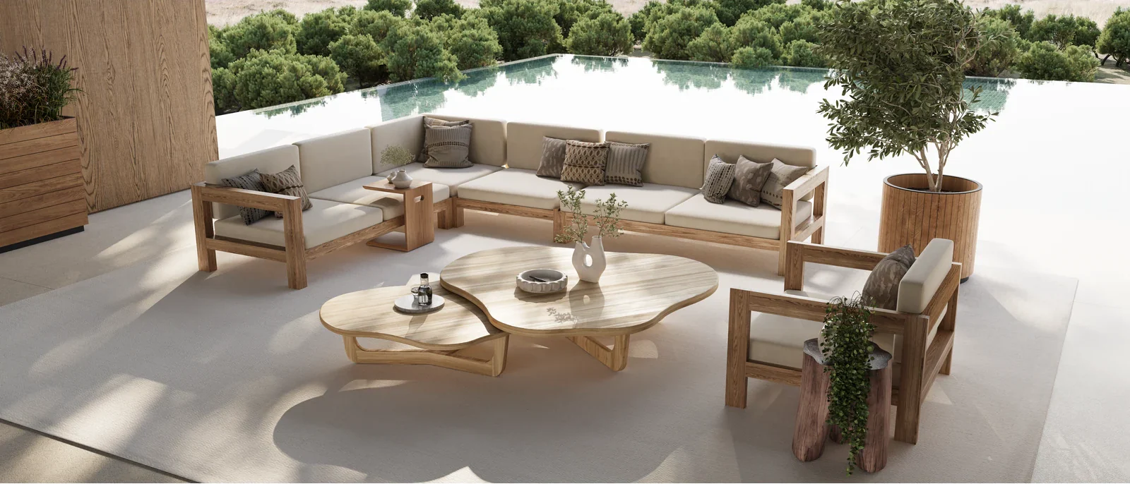 Garten Couchtisch Brindisi aus Naturteak - Image 10