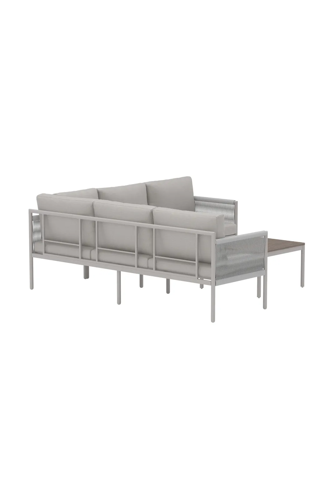 Garten Ecksofa-Set Kos aus Polyester und Aluminium mit Polywood Tischplatte - Image 4