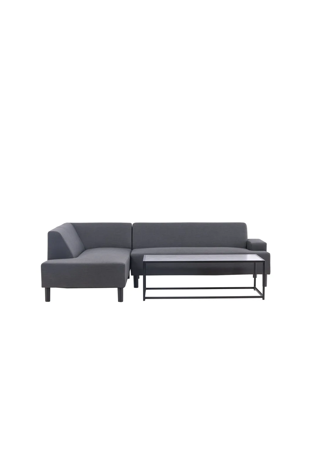 Garten Ecksofa-Set Mecka aus Acryl und Aluminium in Dunkelgrau