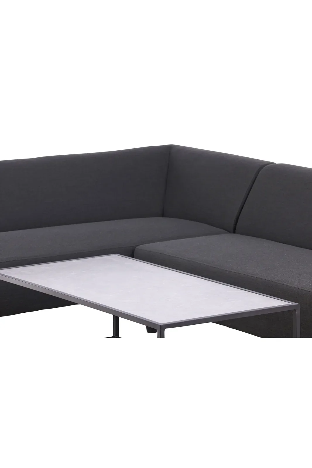 Garten Ecksofa-Set Mecka aus Acryl und Aluminium in Dunkelgrau - Image 16