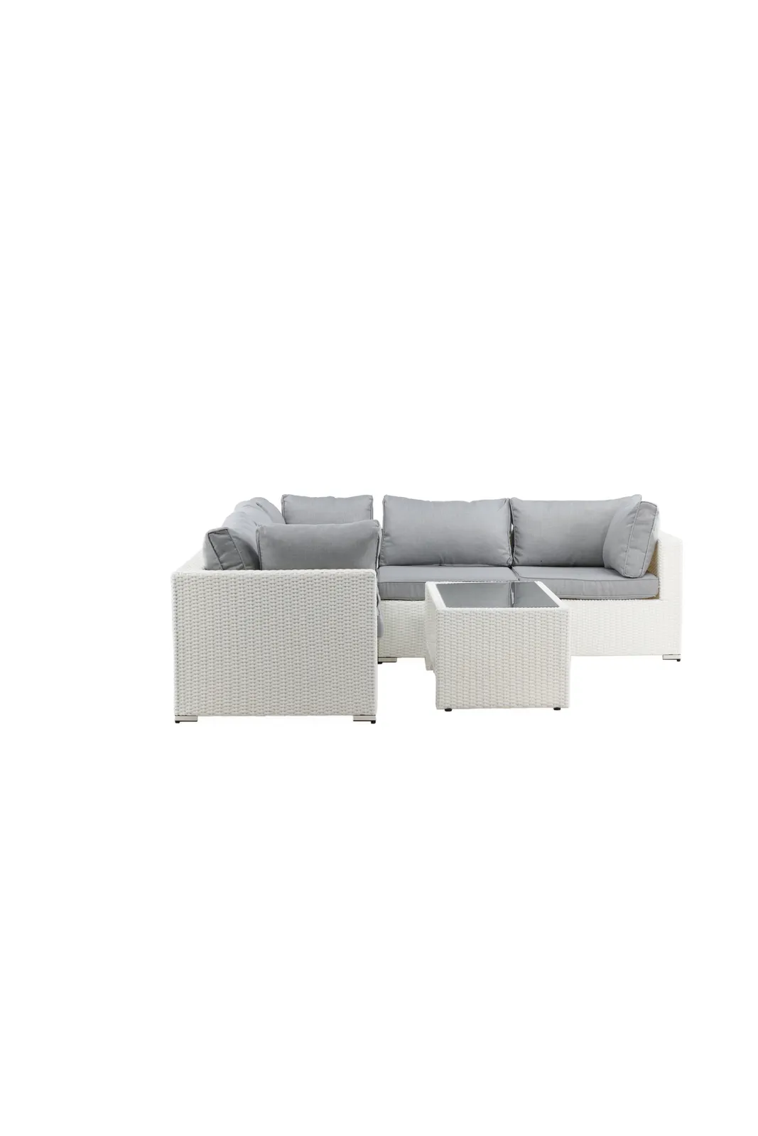 Garten Lounge-Set Amazon aus Geflecht und Glas in Weiss/Grau - Image 17
