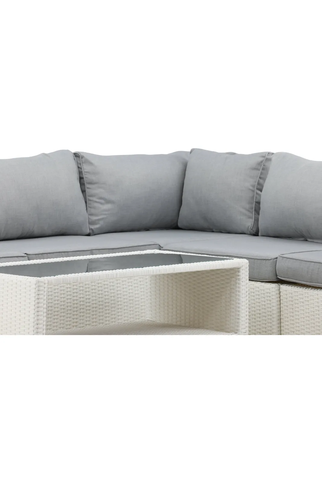 Garten Lounge-Set Amazon aus Geflecht und Glas in Weiss/Grau - Image 18