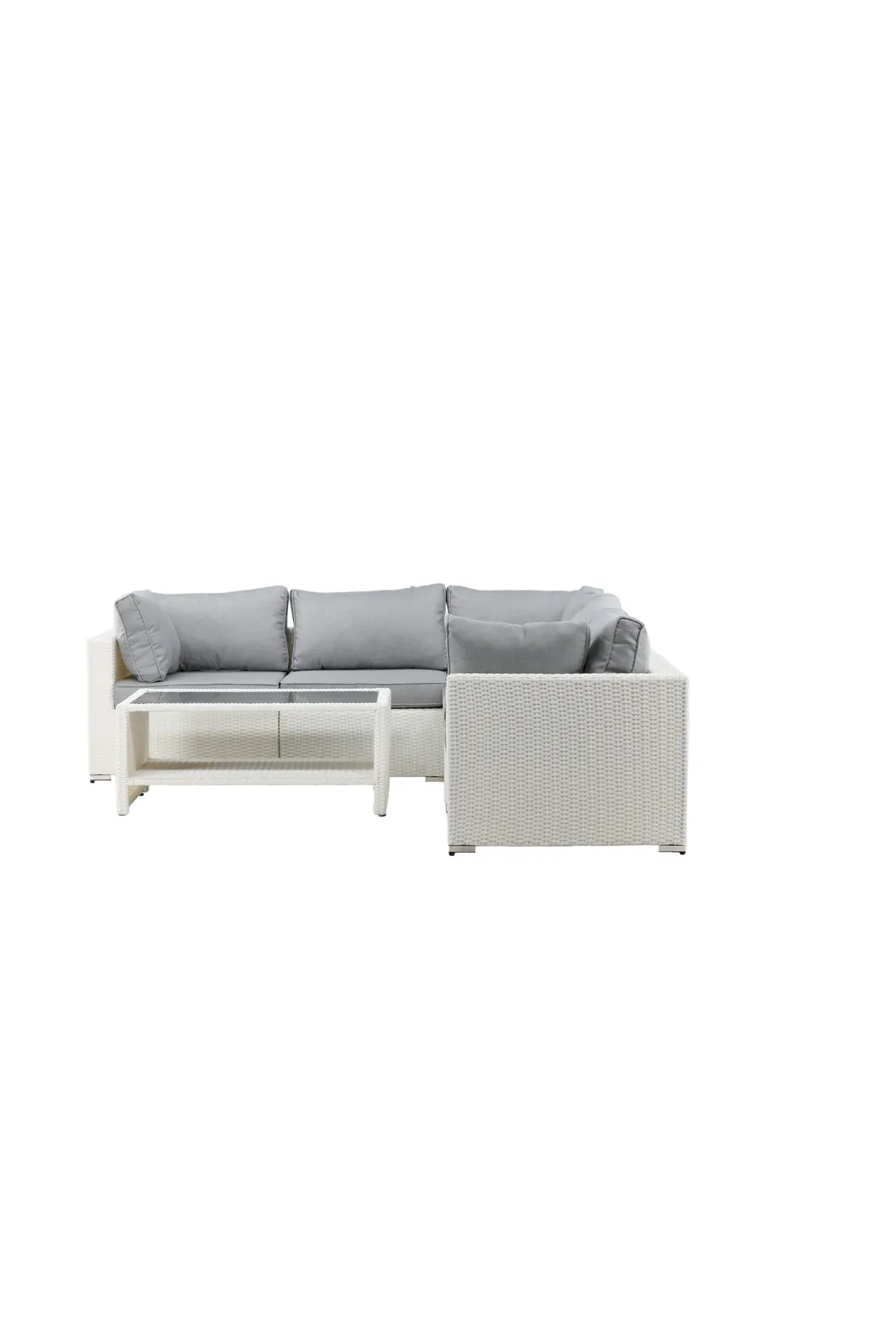Garten Lounge-Set Amazon aus Geflecht und Glas in Weiss/Grau - Image 8