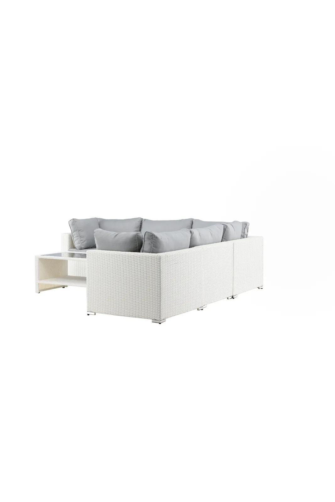 Garten Lounge-Set Amazon aus Geflecht und Glas in Weiss/Grau - Image 9