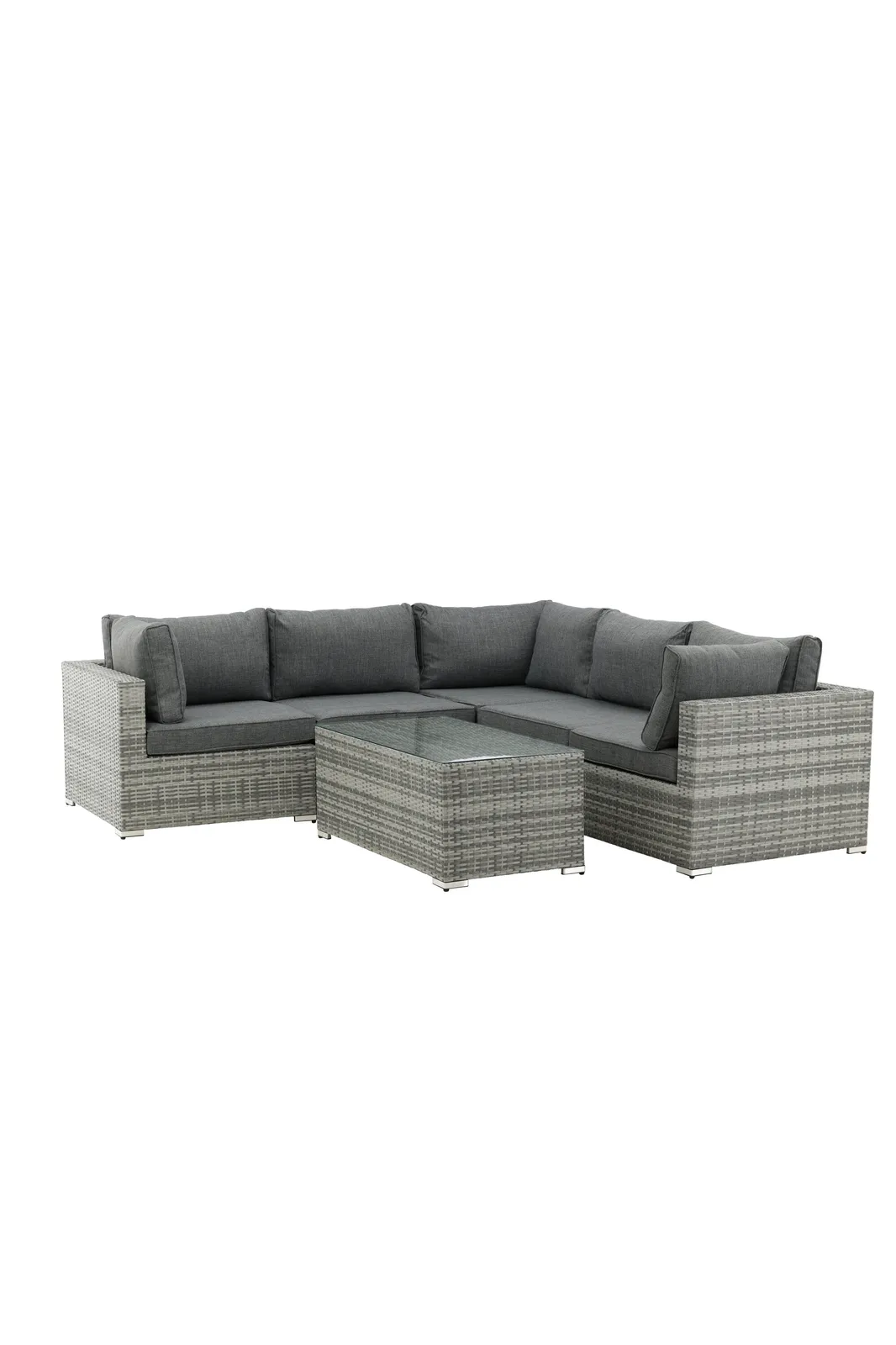 Garten Lounge-Set Amazon aus Wicker und Aluminium in Grau