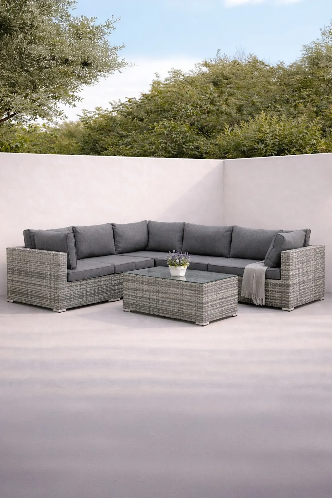 Garten Lounge-Set Amazon aus Wicker und Aluminium in Grau - Image 2
