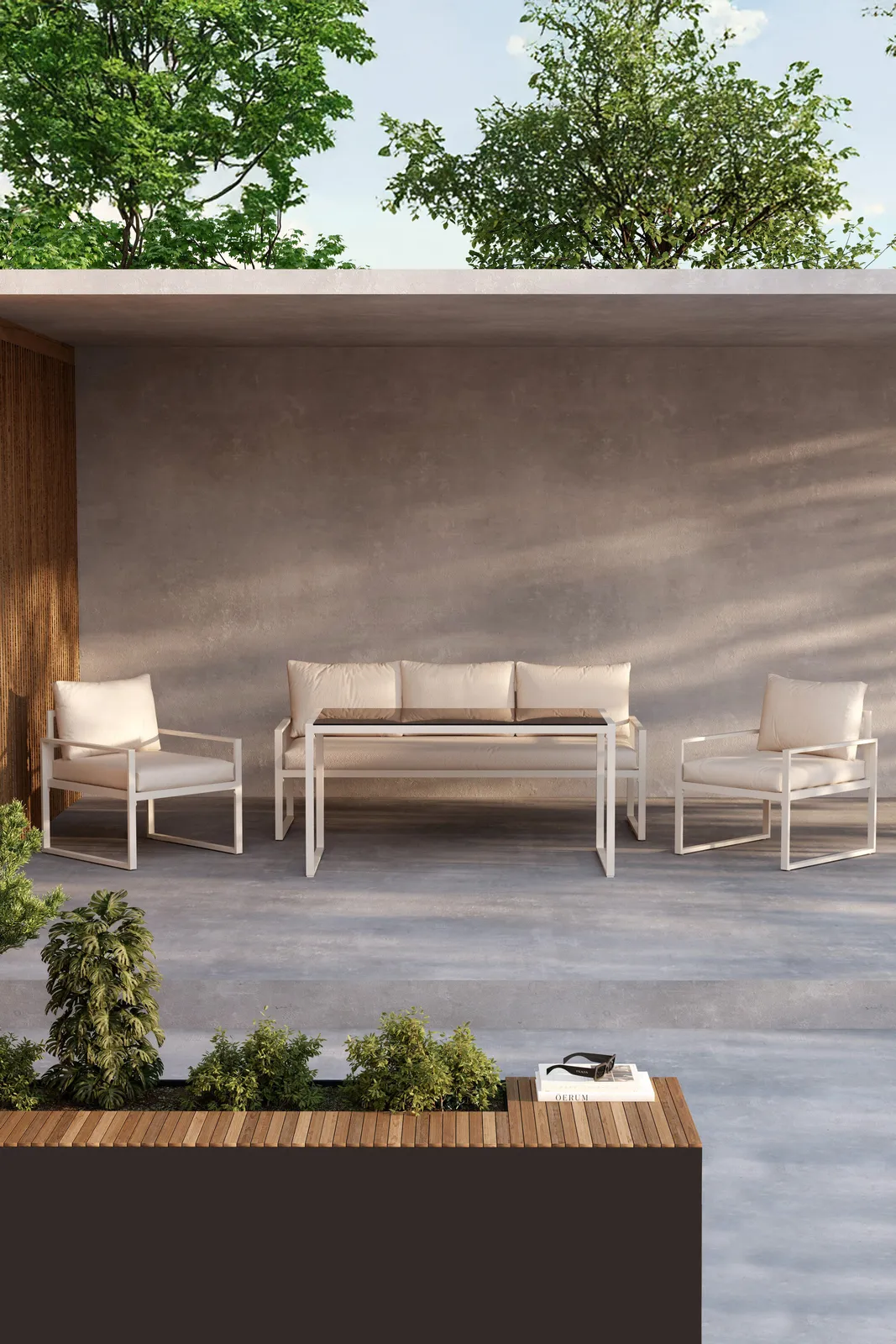 Garten Lounge-Set Catania aus Stahl in Beige - Image 2
